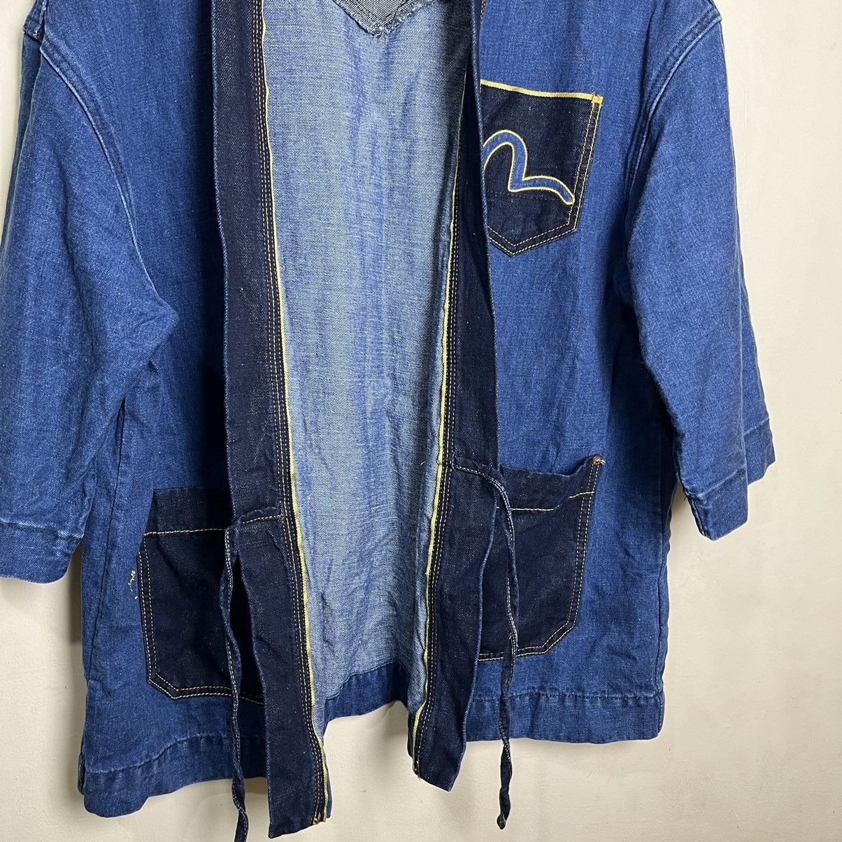 Evisu Evisu Discharged Daicock Insert Selvedge Denim Kimono Size US M / EU 48-50 / 2 - 7 Thumbnail