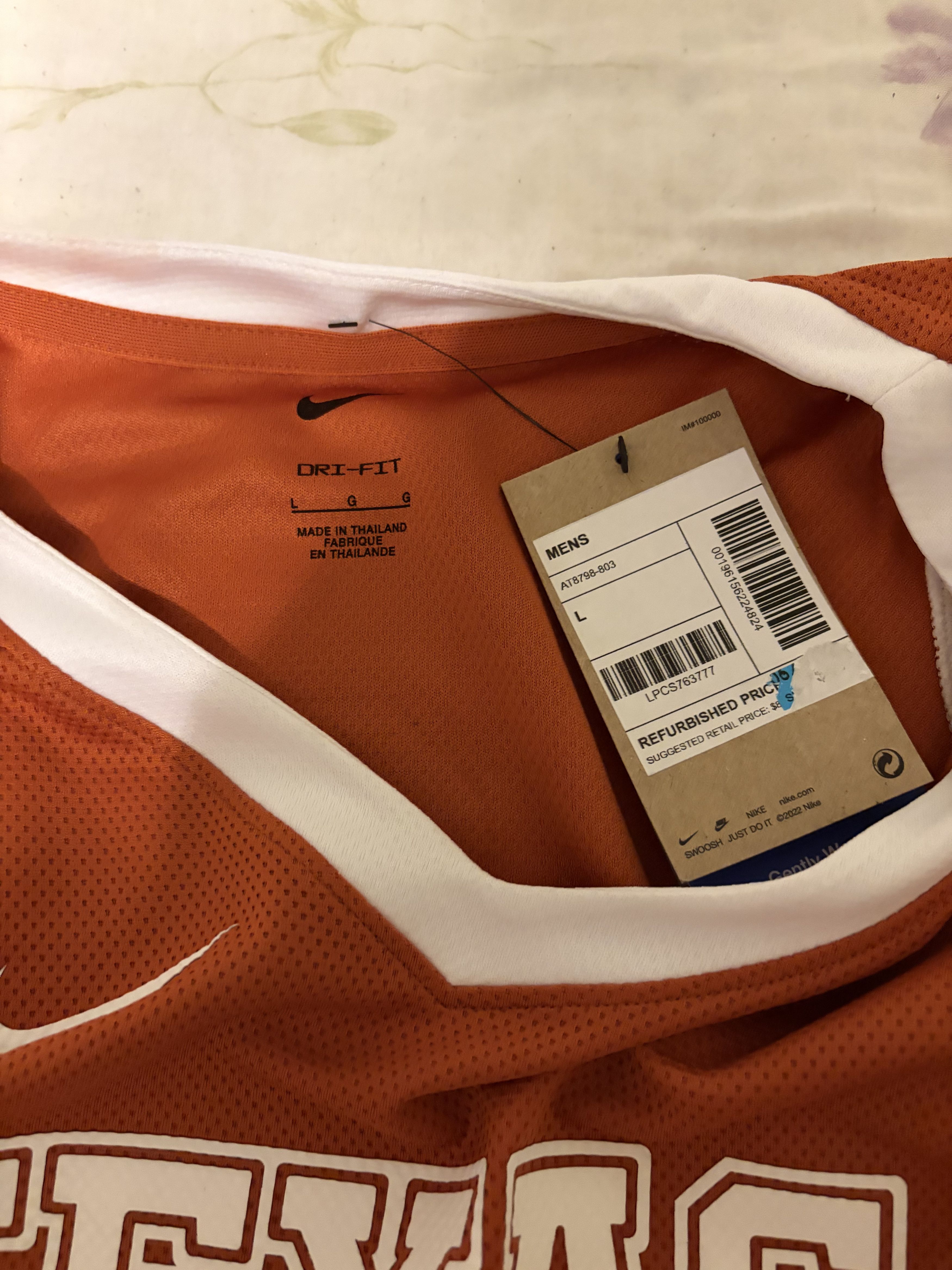 Nike Texas Longhorns Replica Men's Nike College Basketball Jersey Size US L / EU 52-54 / 3 - 4 Thumbnail
