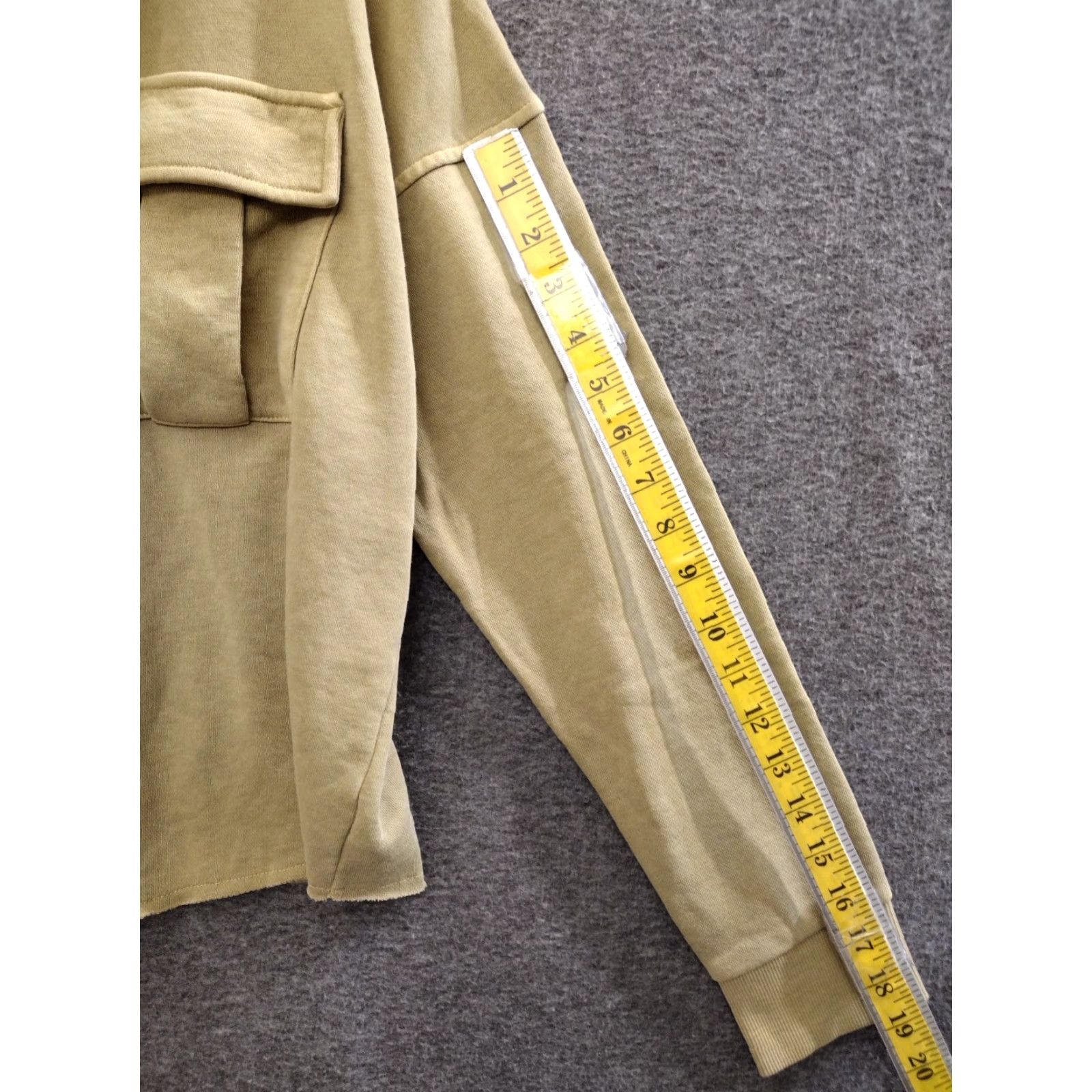Vintage VINTAGE Sweatshirt Hoodie Women's XL Beige Knit Cropped Long Sleeve w/ Pocket Size XL / US 12-14 / IT 48-50 - 7 Thumbnail