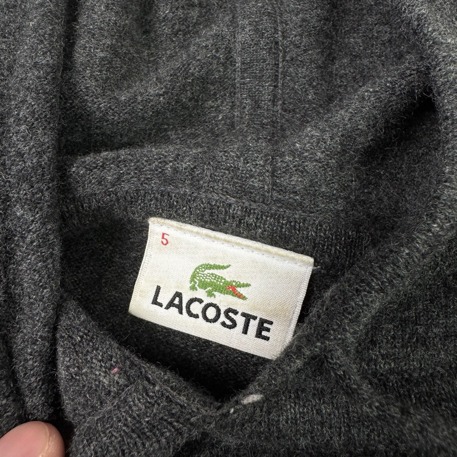 Lacoste Vintage Lacoste Wool Sweater Hooded Men Size 5 Grey Size US L / EU 52-54 / 3 - 20 Thumbnail