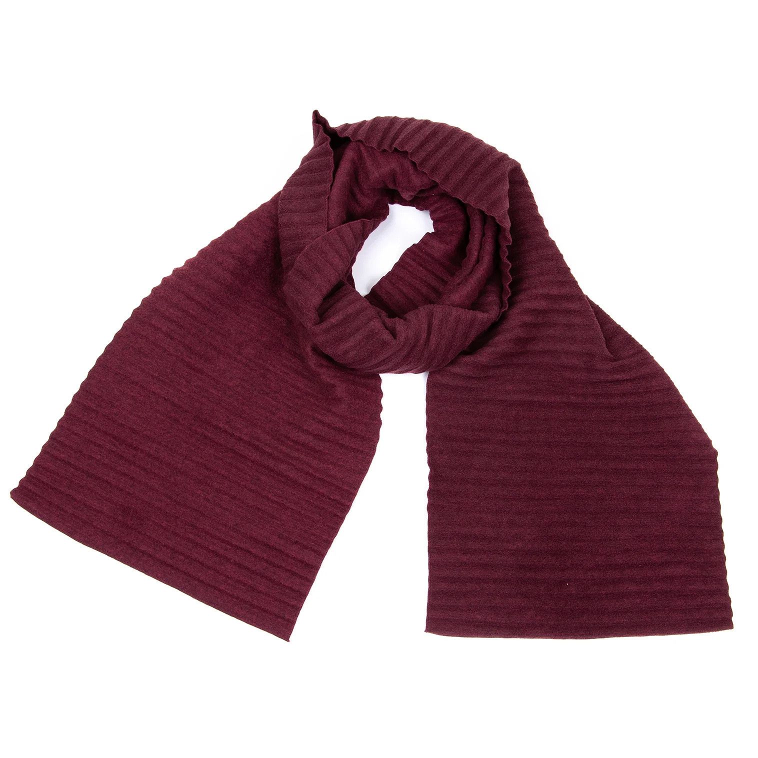 Issey Miyake Pleated Scarf in Red-Purple, Good Condition Size ONE SIZE - 1 Thumbnail