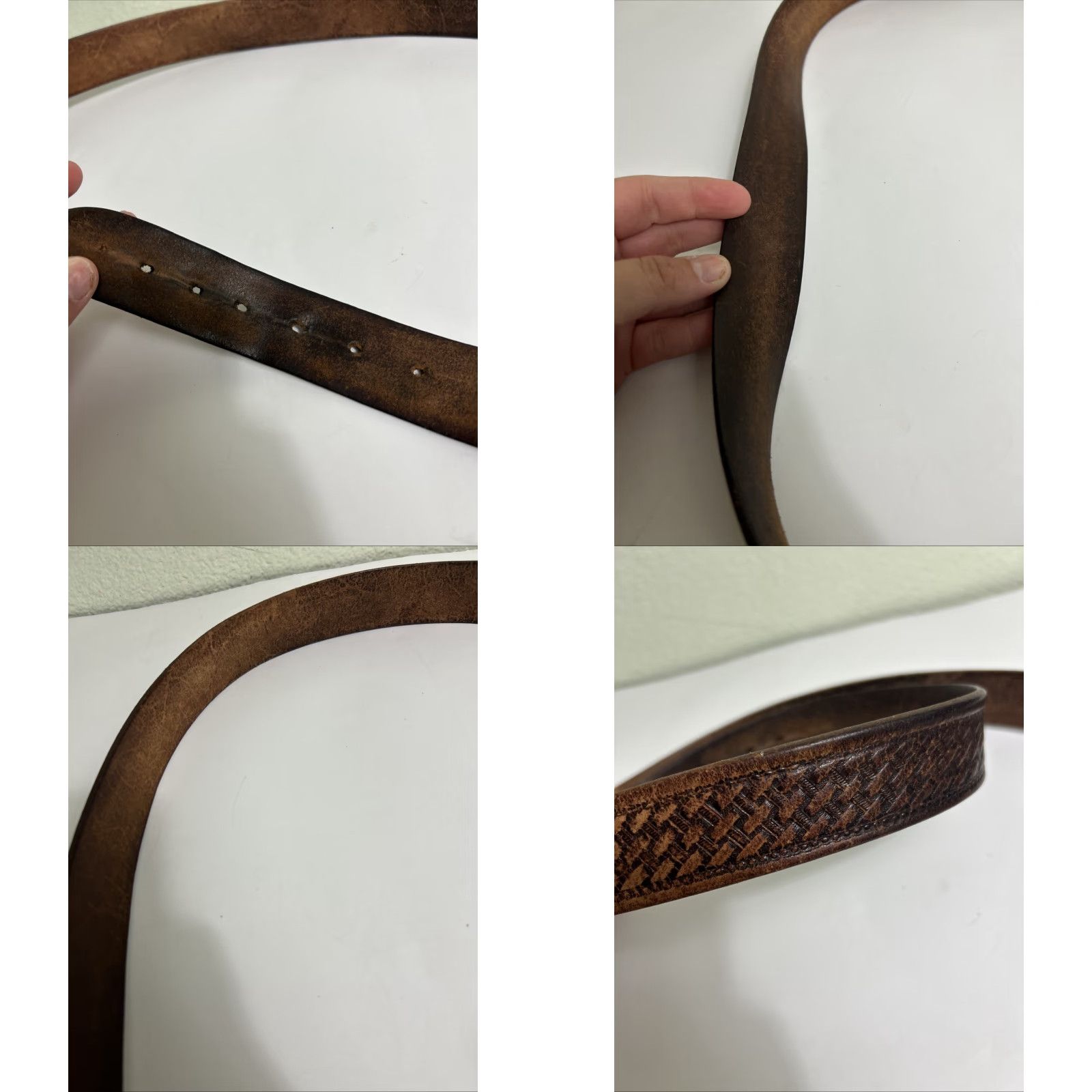 Vintage VINTAGE Brown Leather Wester Belt Mens Size 48 Unbranded Belt Men Brown Leather 48 Vintage Size ONE SIZE - 9 Thumbnail