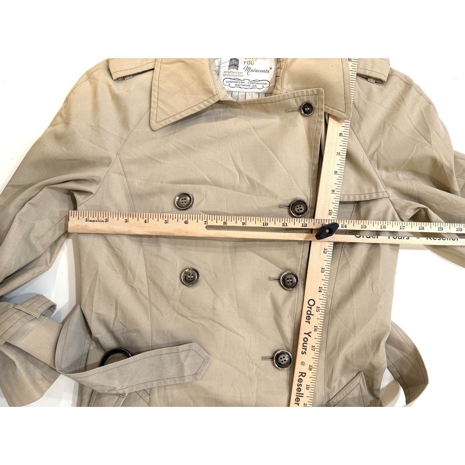 London Fog Vintage 80s London Fog Coat Mens Med Tan Trench Epaulet Size US M / EU 48-50 / 2 - 7 Thumbnail