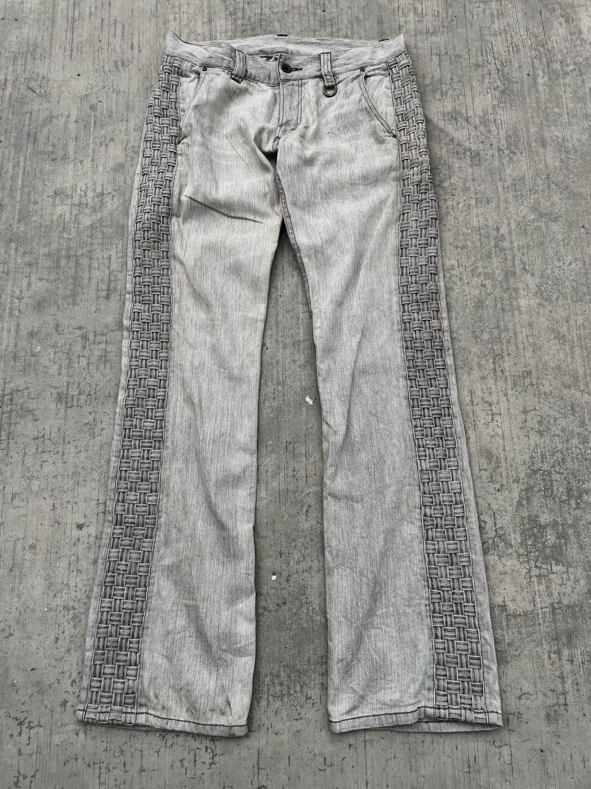 💥RARE💥NICOLE CLUB FOR MEN BASKET WEAVE SIDE FLARE JEANS
