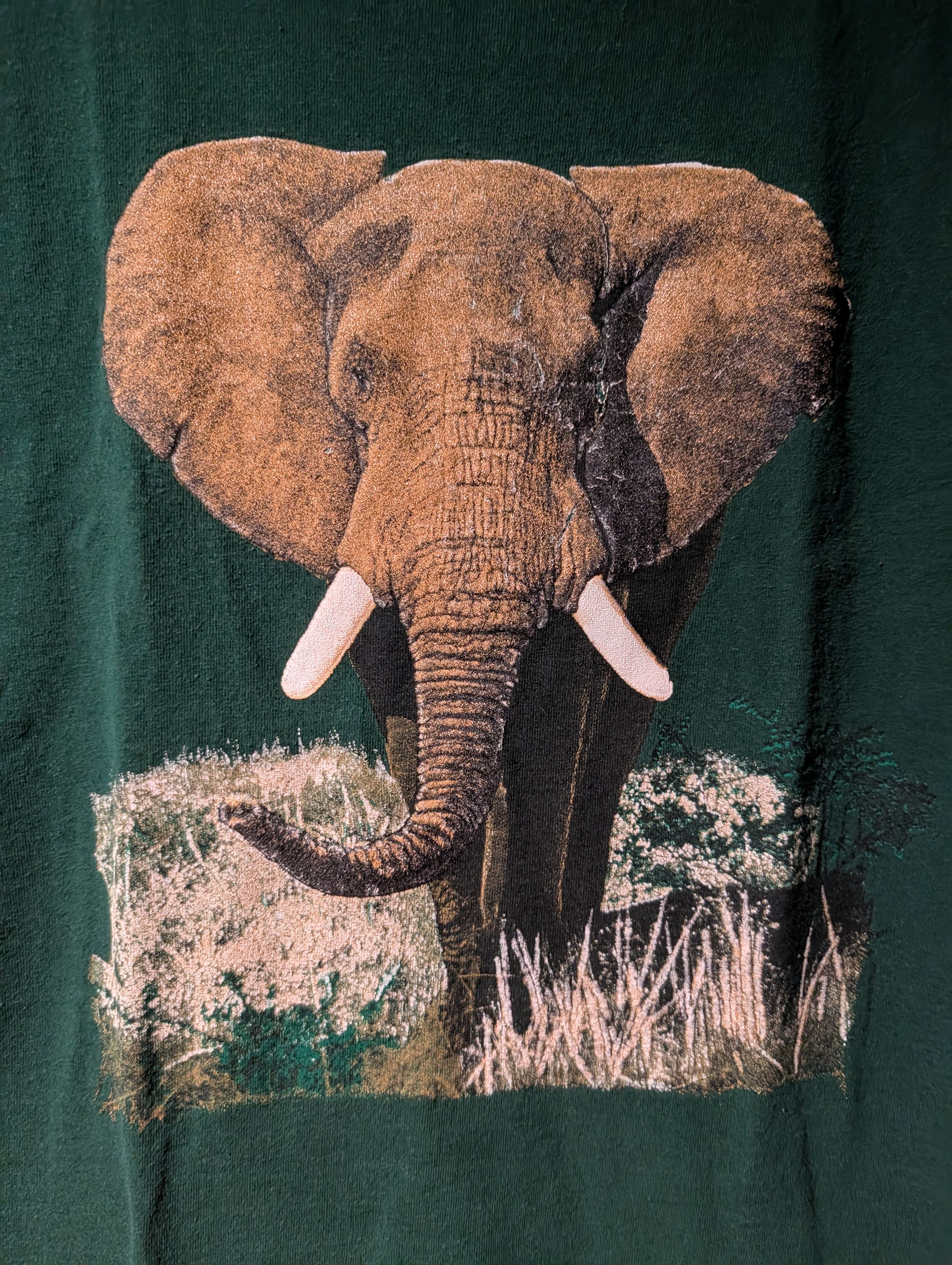 Arts & Science Vintage African Elephant Nature Graphic T-Shirt Jerzees Size US L / EU 52-54 / 3 - 2 Thumbnail