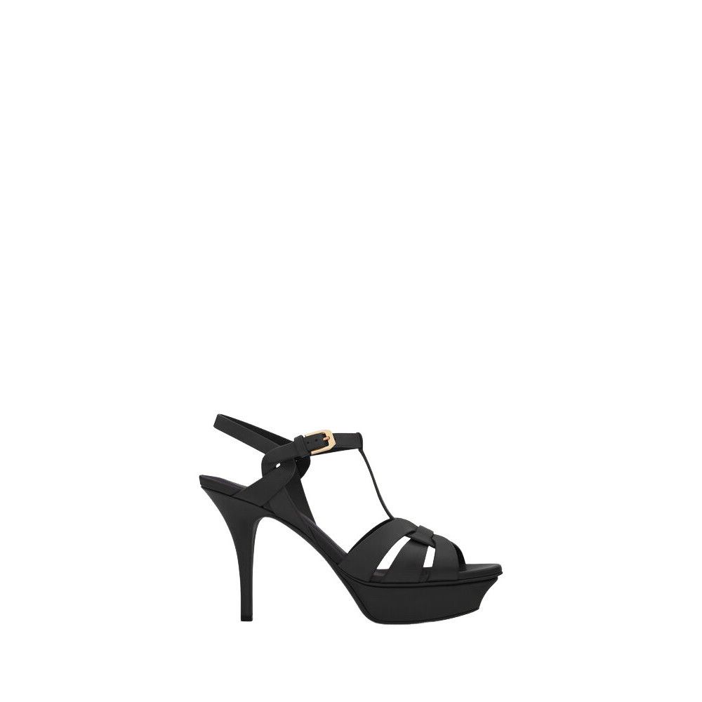 SAINT LAURENT Tribute $1150 Black 135mm Platform Sandals New