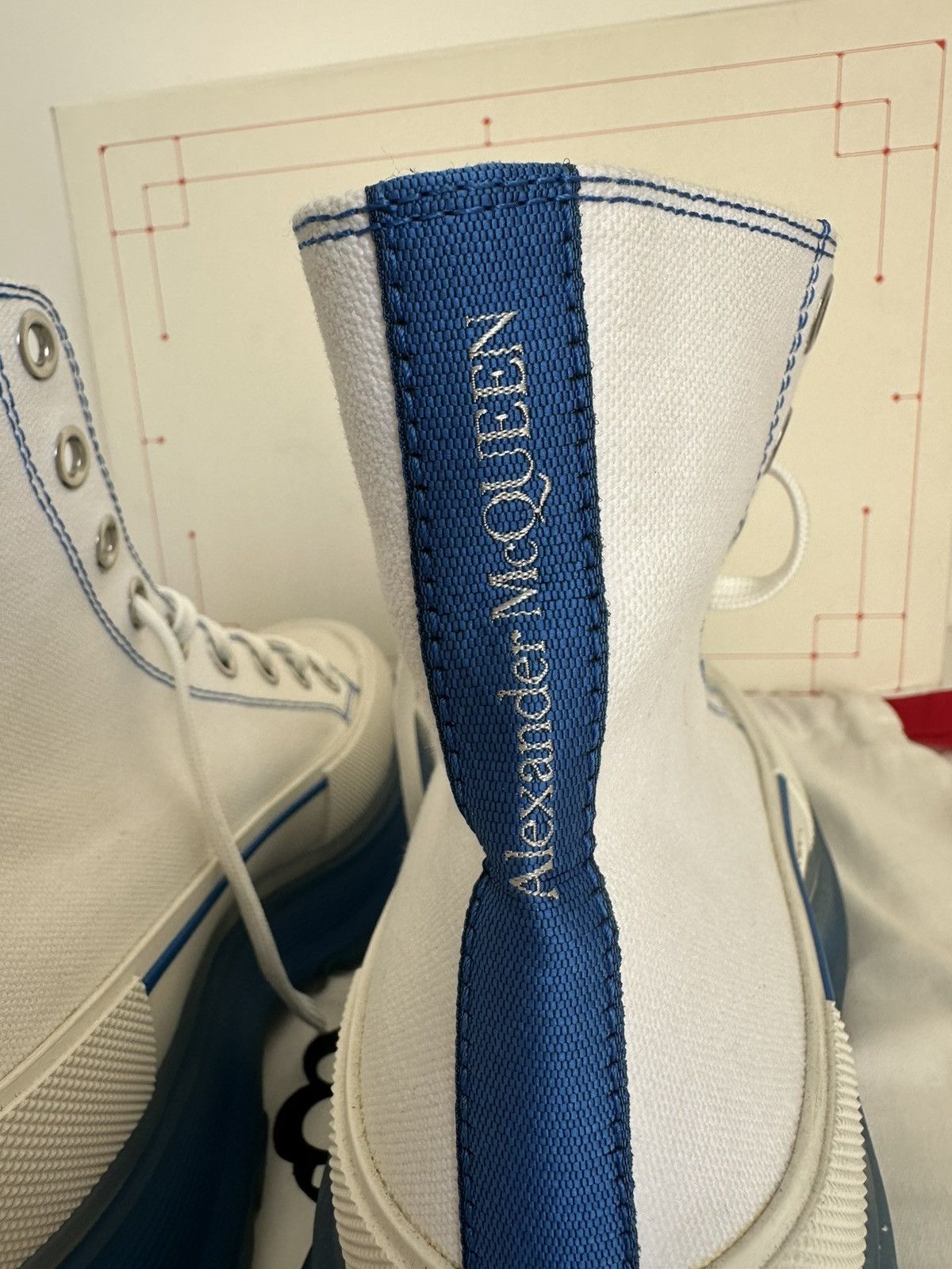 Alexander McQueen Tread Slick Sneakers White/Blue Size 41!