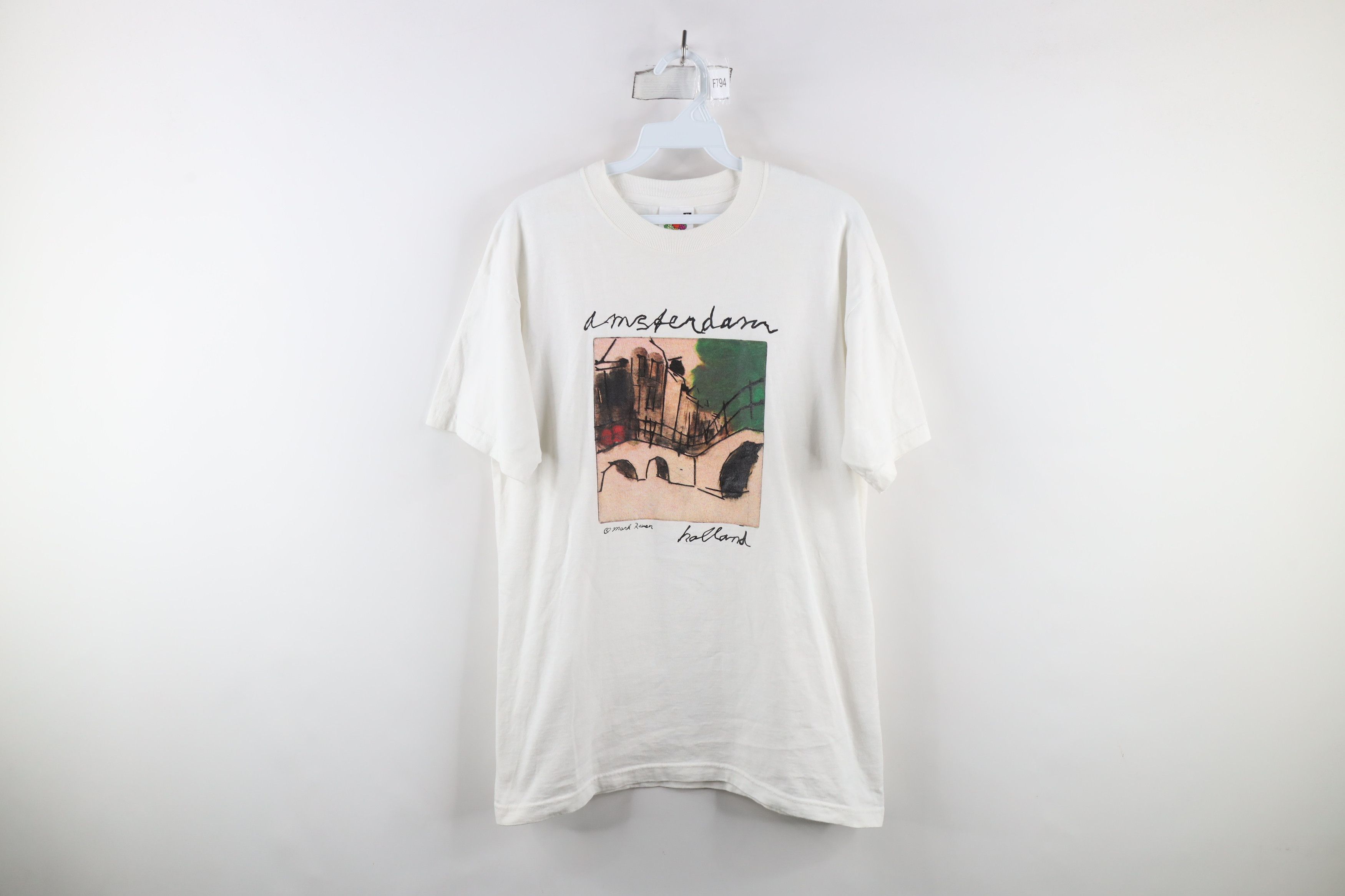 Vintage Vintage 90s Streetwear Raven Amsterdam Holland Art T-Shirt Size US M / EU 48-50 / 2 - 1 Thumbnail