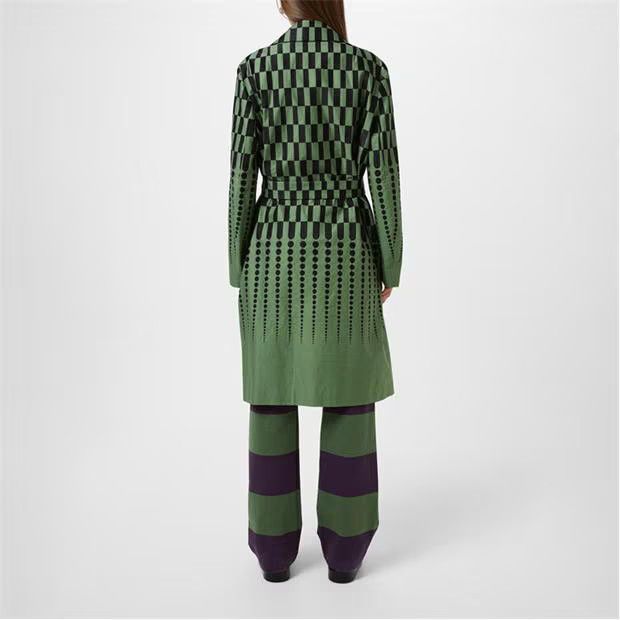 Dries Van Noten o1g2r1mq1024 Coat in Green & Black Size XS / US 0-2 / IT 36-38 - 4 Thumbnail