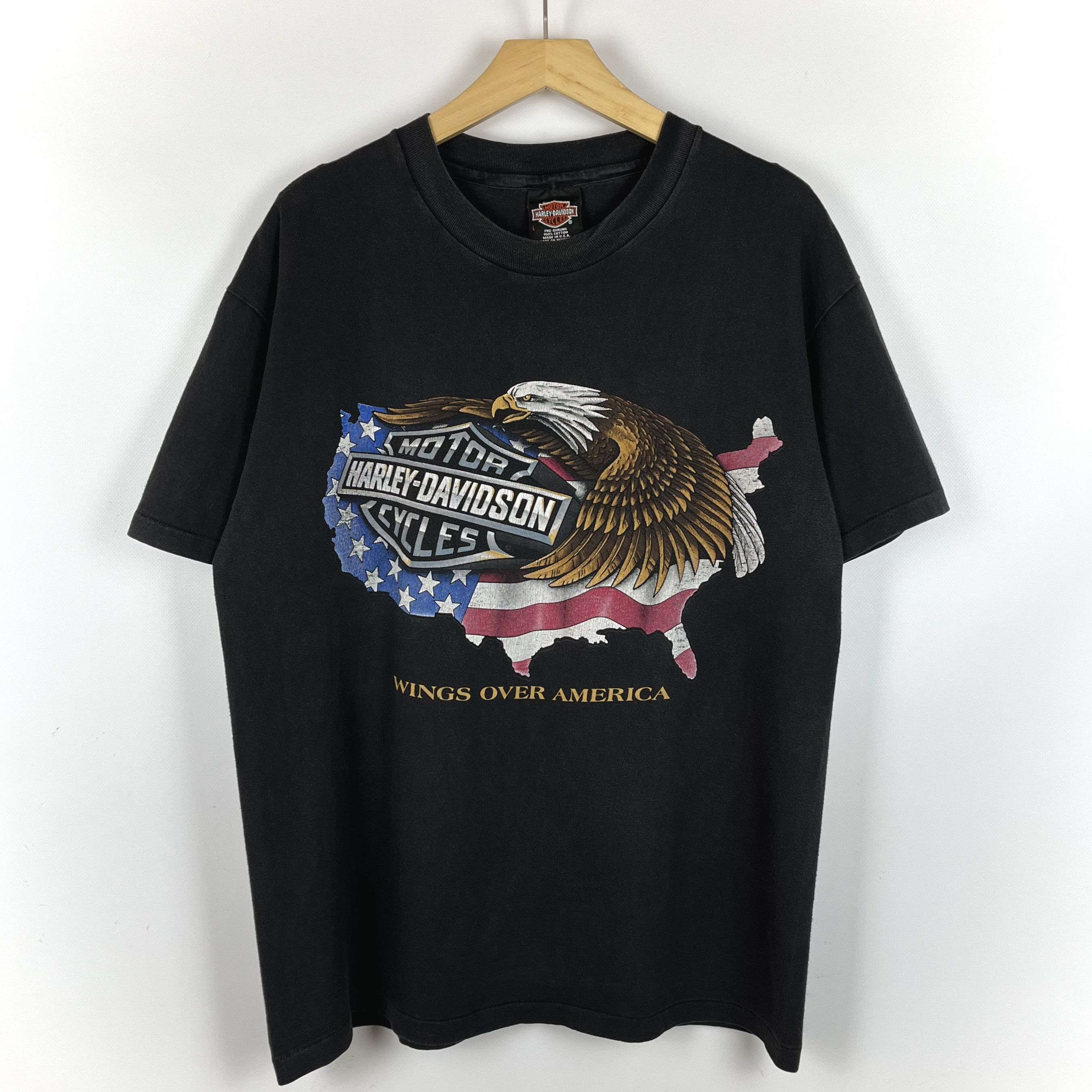 Harley Davidson Vintage Harley Davidson Wings Over America T Shirt 90’s Size US L / EU 52-54 / 3 - 1 Thumbnail