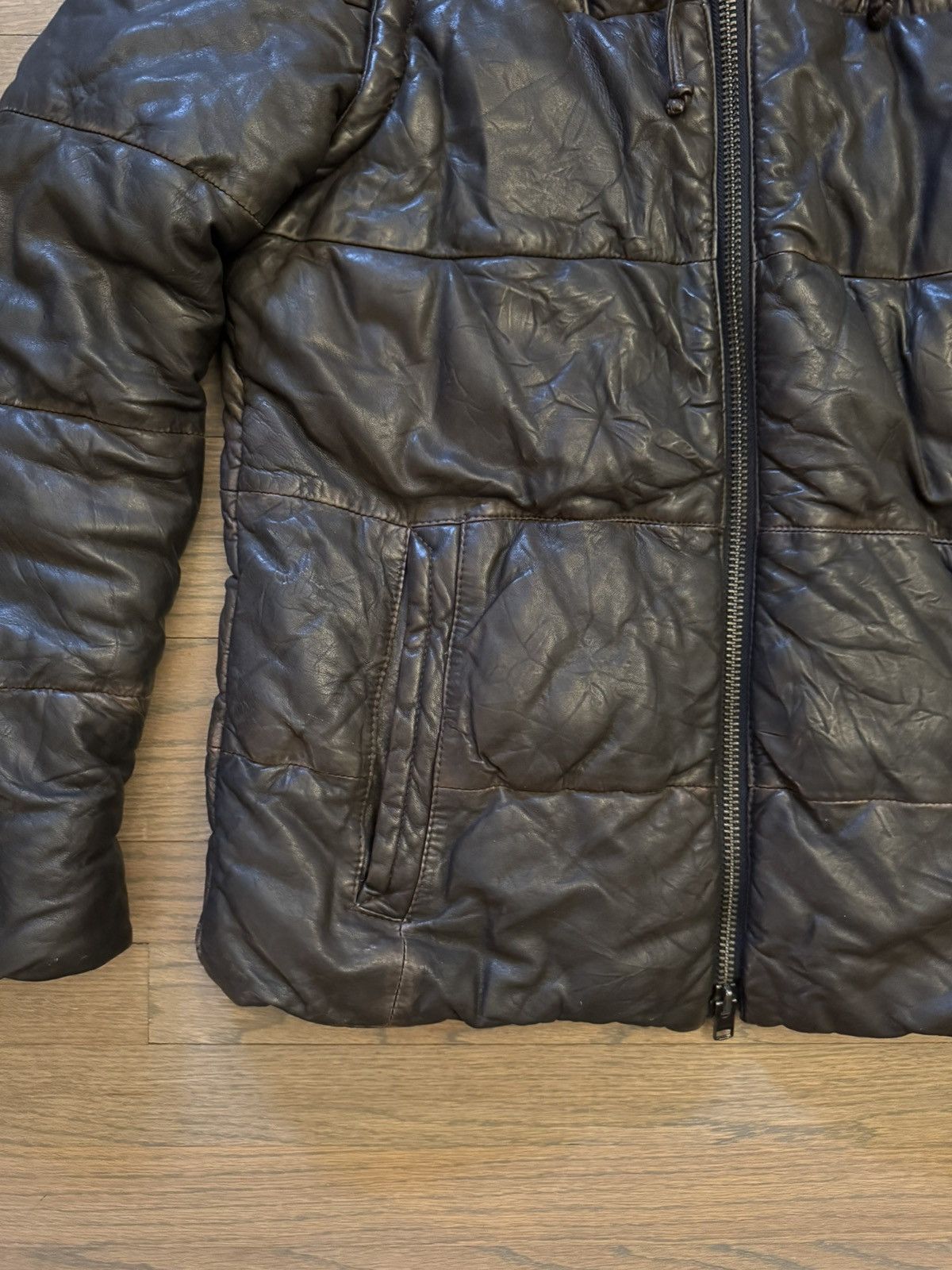 Allsaints Allsaints Leather Puffer Coat Size US XL / EU 56 / 4 - 2 Thumbnail