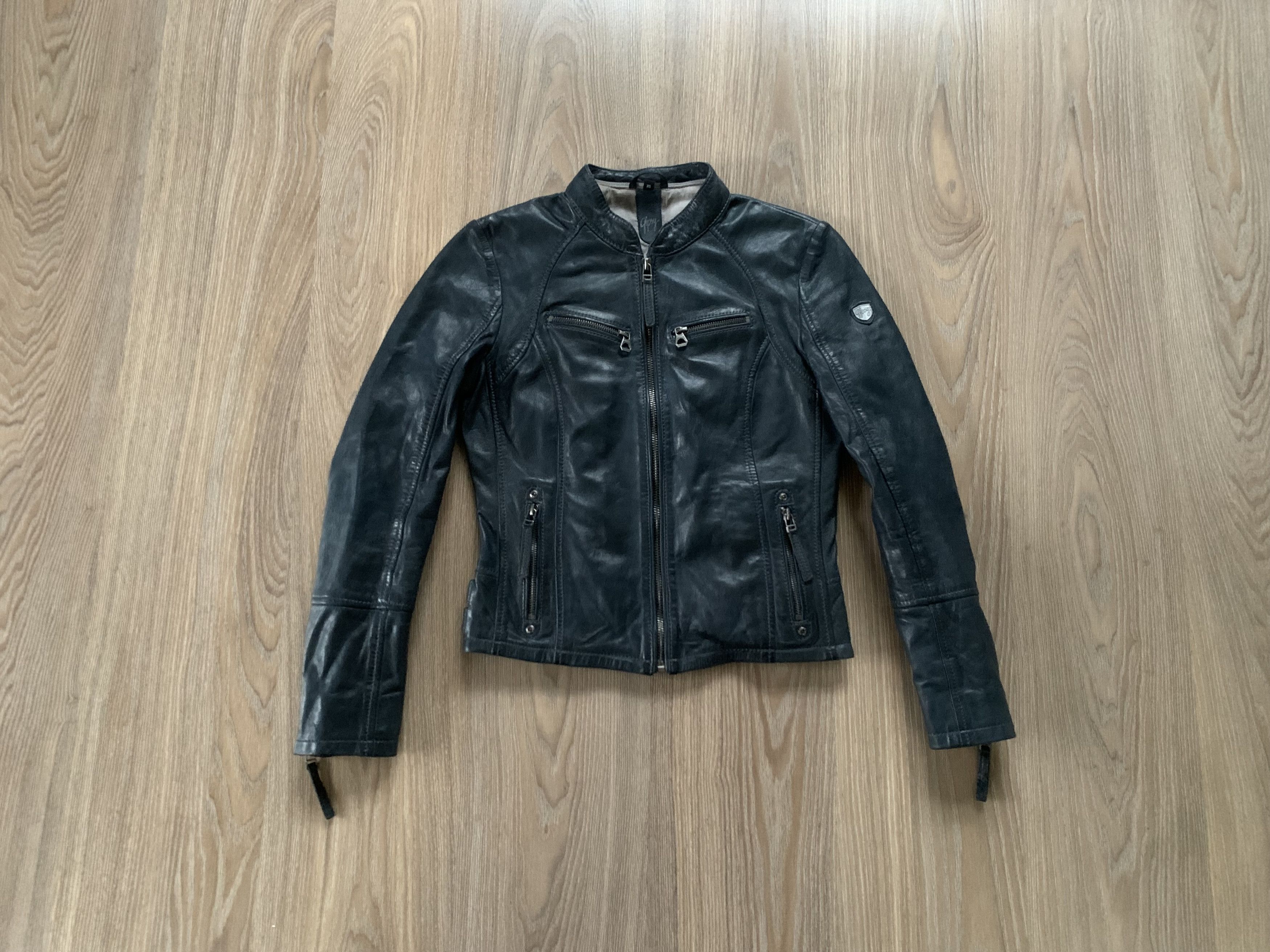 Gypsy Gipsy by Mauritius Black Moto Leather Jacket Size XS / US 0-2 / IT 36-38 - 1 Thumbnail