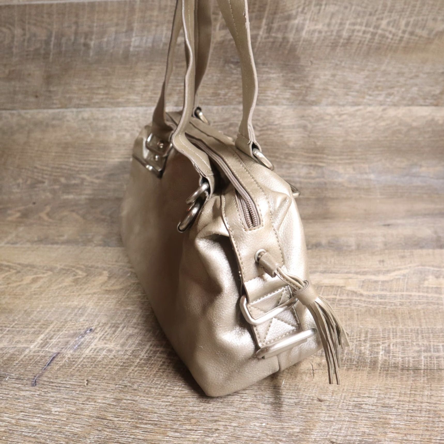 Nine West Nine West Purse Hand Bag Double Strap Brown Gold Rectangle Medium Organizer Zip Top Closure Women Size M / US 6-8 / IT 42-44 - 5 Thumbnail