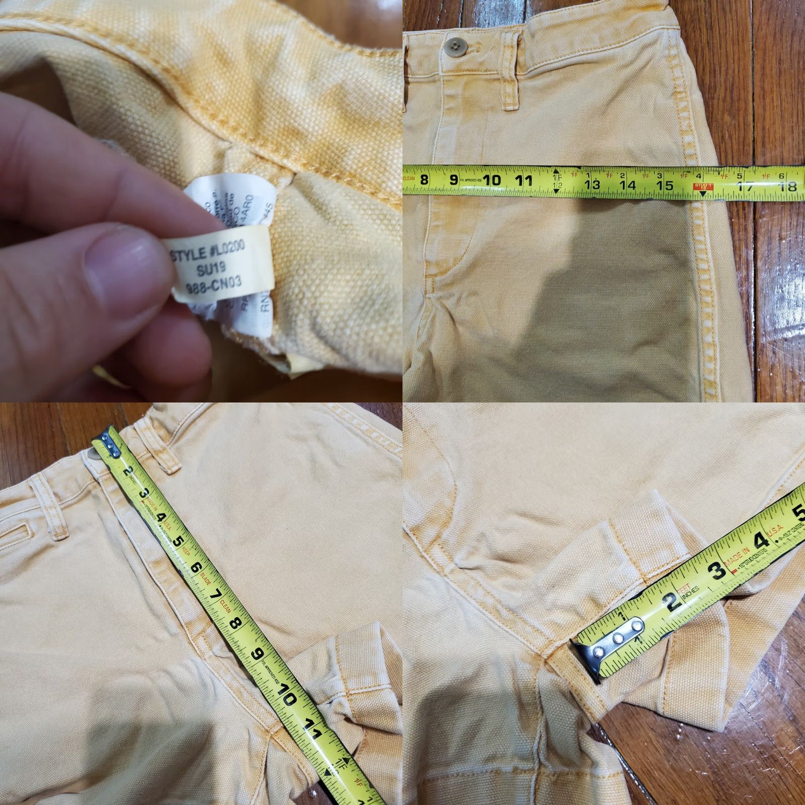 Madewell Madewell Camp Shorts Casual Shirt Woman Regular Yellow Canvas 3in Inseam 26 5-Pocket Distressed Vintage No Size 26" / US 2 / IT 38 - 8 Thumbnail
