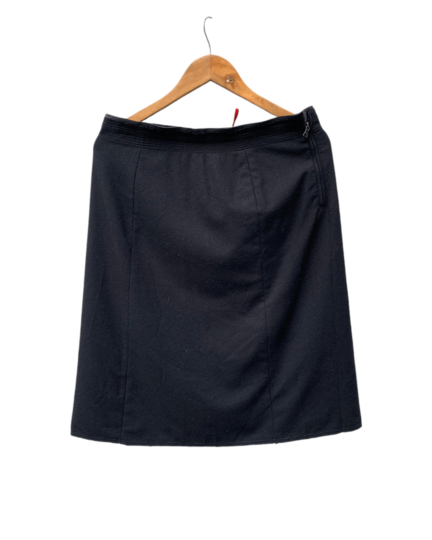 Prada Vintage PRADA Riri Zipper Wool Skirt Size 30" / US 8 / IT 44 - 2 Thumbnail