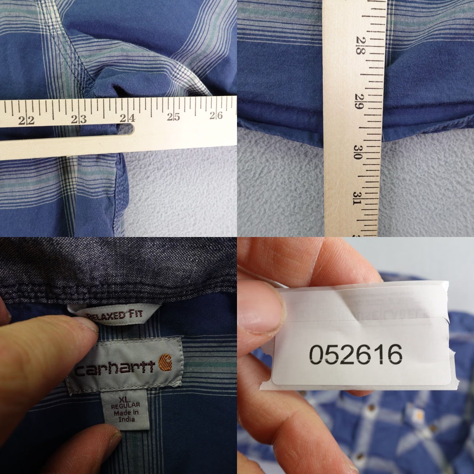 Carhartt Carhartt Shirt Mens XL Blue Plaid Button-Up Relaxed Fit Rugged Flex Workwear Shirt Size US XL / EU 56 / 4 - 8 Thumbnail