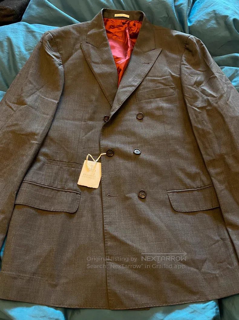 Brunello Cucinelli Brunello Cucinelli Double-breasted suit jacket Size 50L - 3 Thumbnail