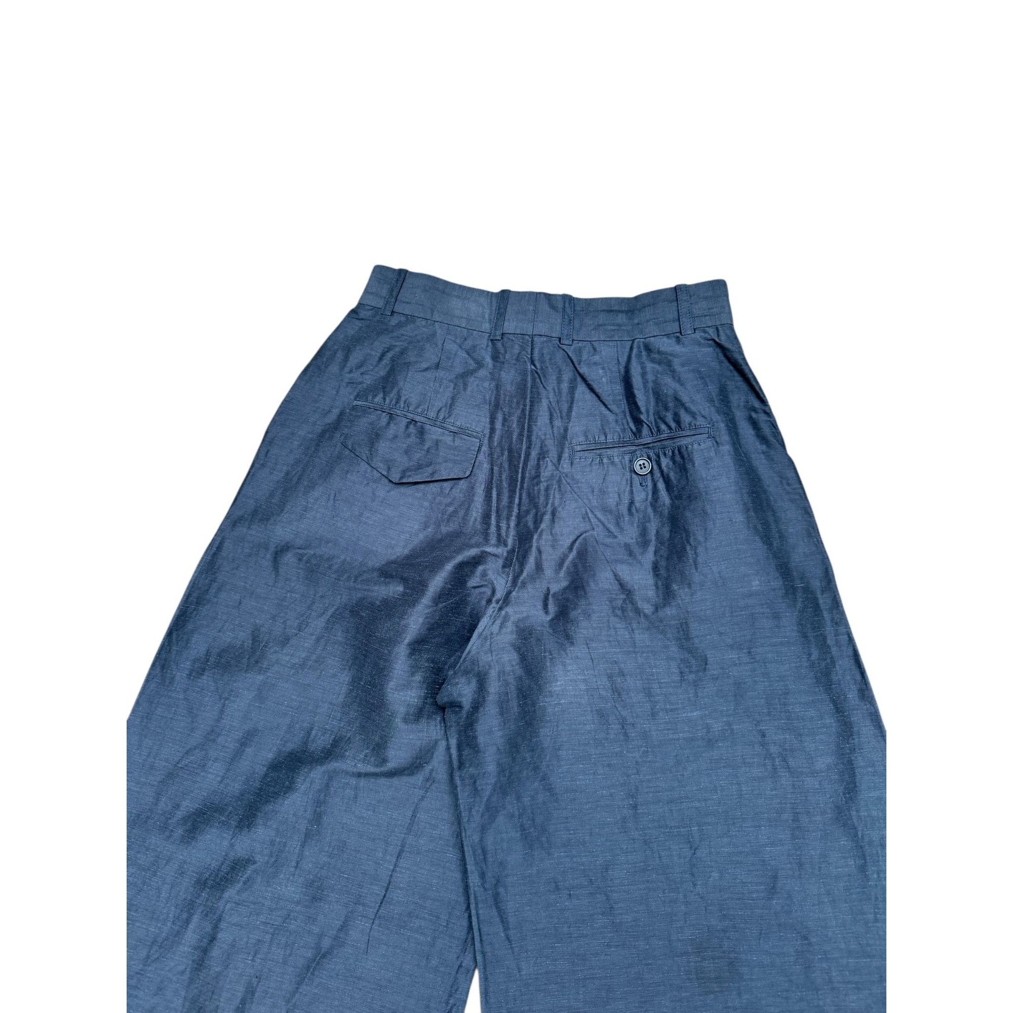 Celine Navy Wide-Leg Linen Pants Size 24" / US 00 / IT 34 - 5 Thumbnail