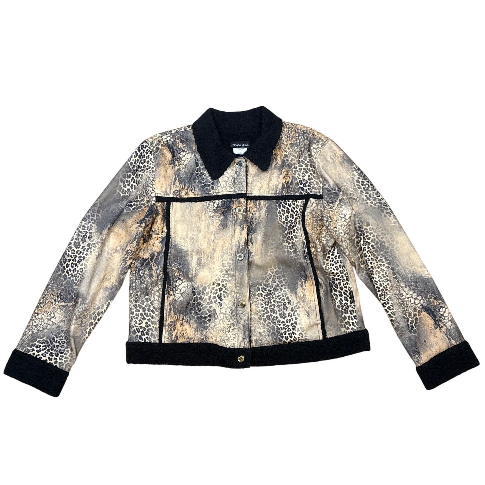 Impulse Vintage 90s Impuse faux Animal Print patchwork XL coat Size XL / US 12-14 / IT 48-50 - 1 Thumbnail