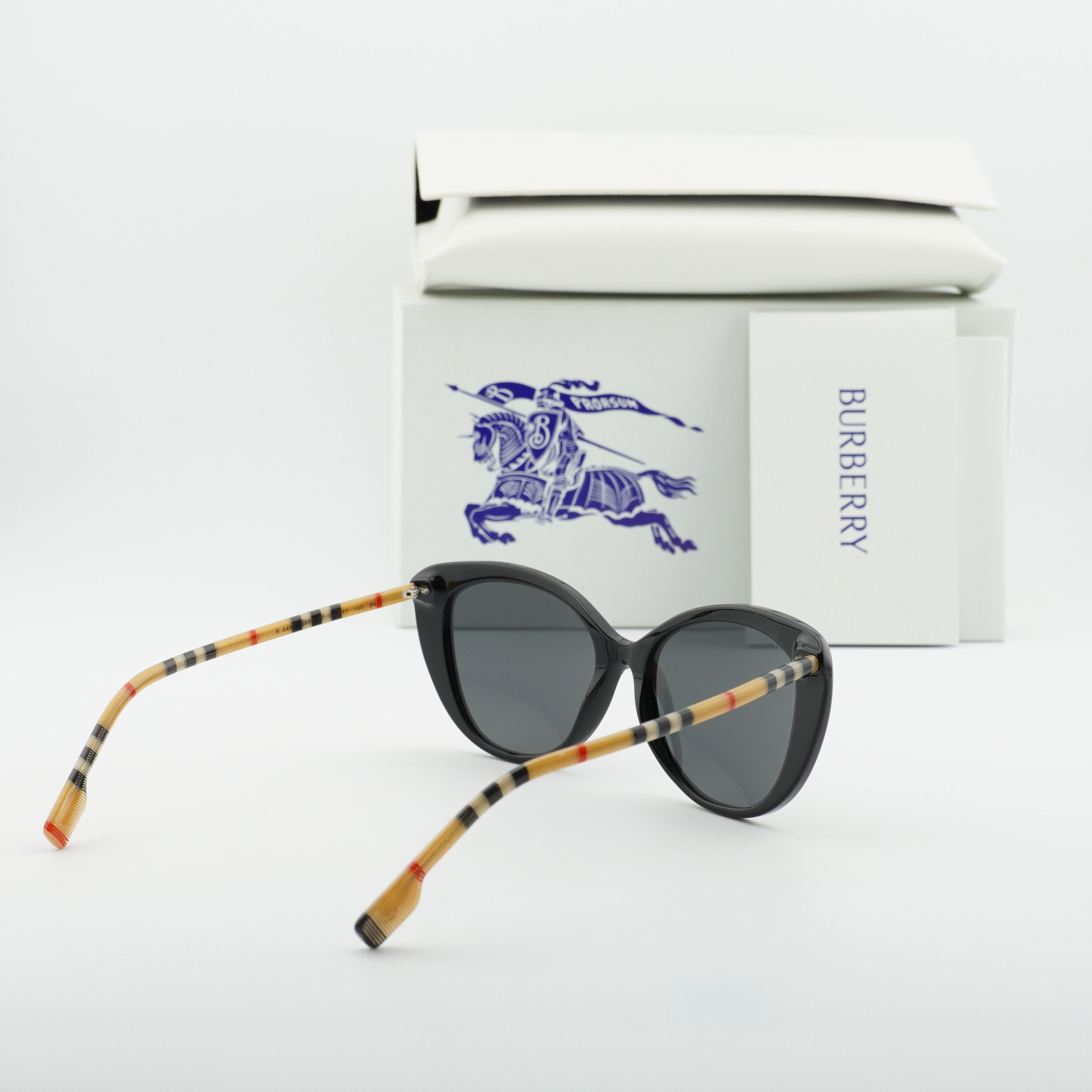 Burberry Burberry BE4407 385387 Sunglasses Black/Vintage Cat Eye Fram Size ONE SIZE - 10 Thumbnail
