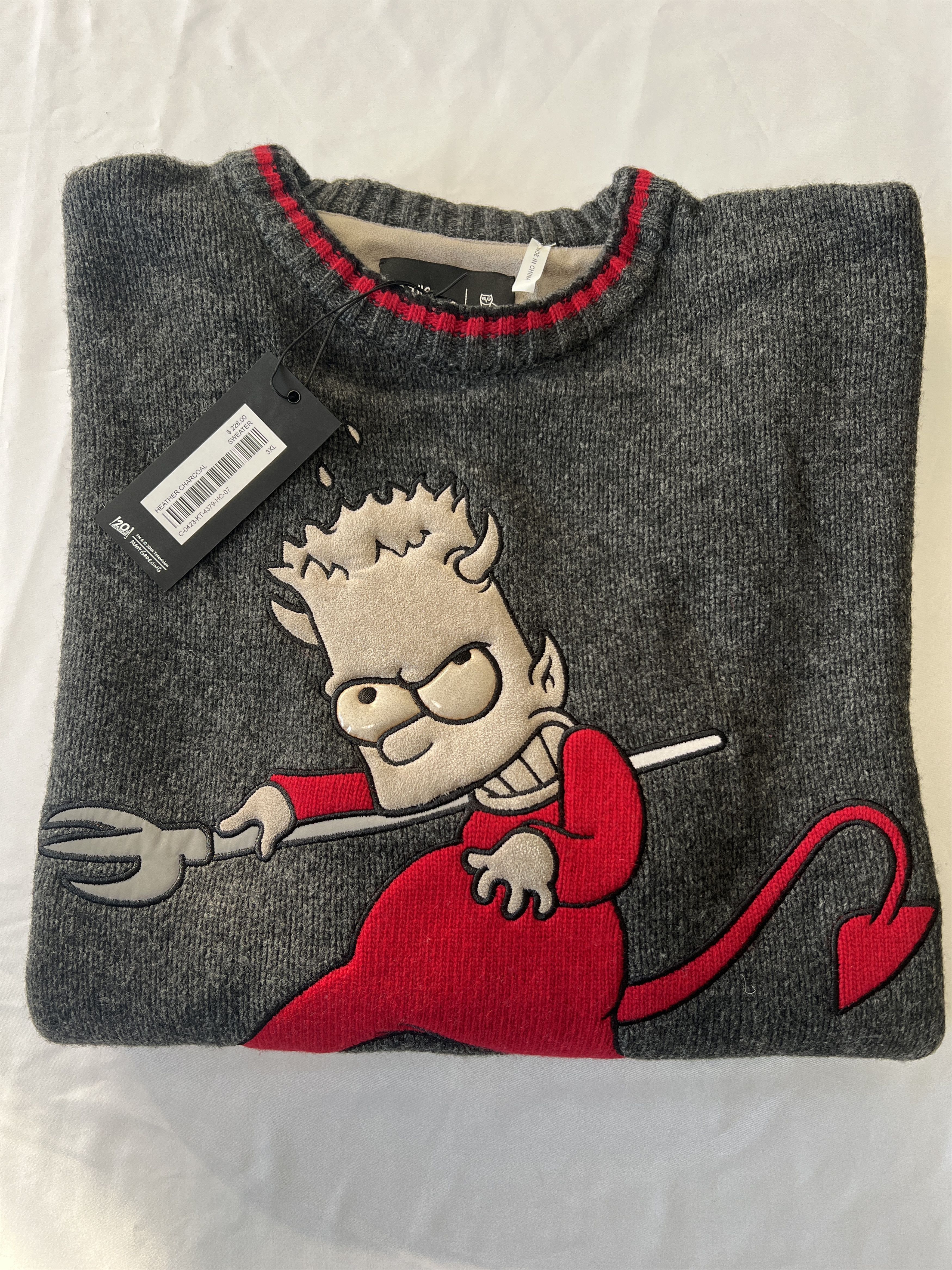 Drake OVO x The Simpsons Knit Sweater Charcoal Grey XXXL Size US XXL / EU 58 / 5 - 1 Thumbnail