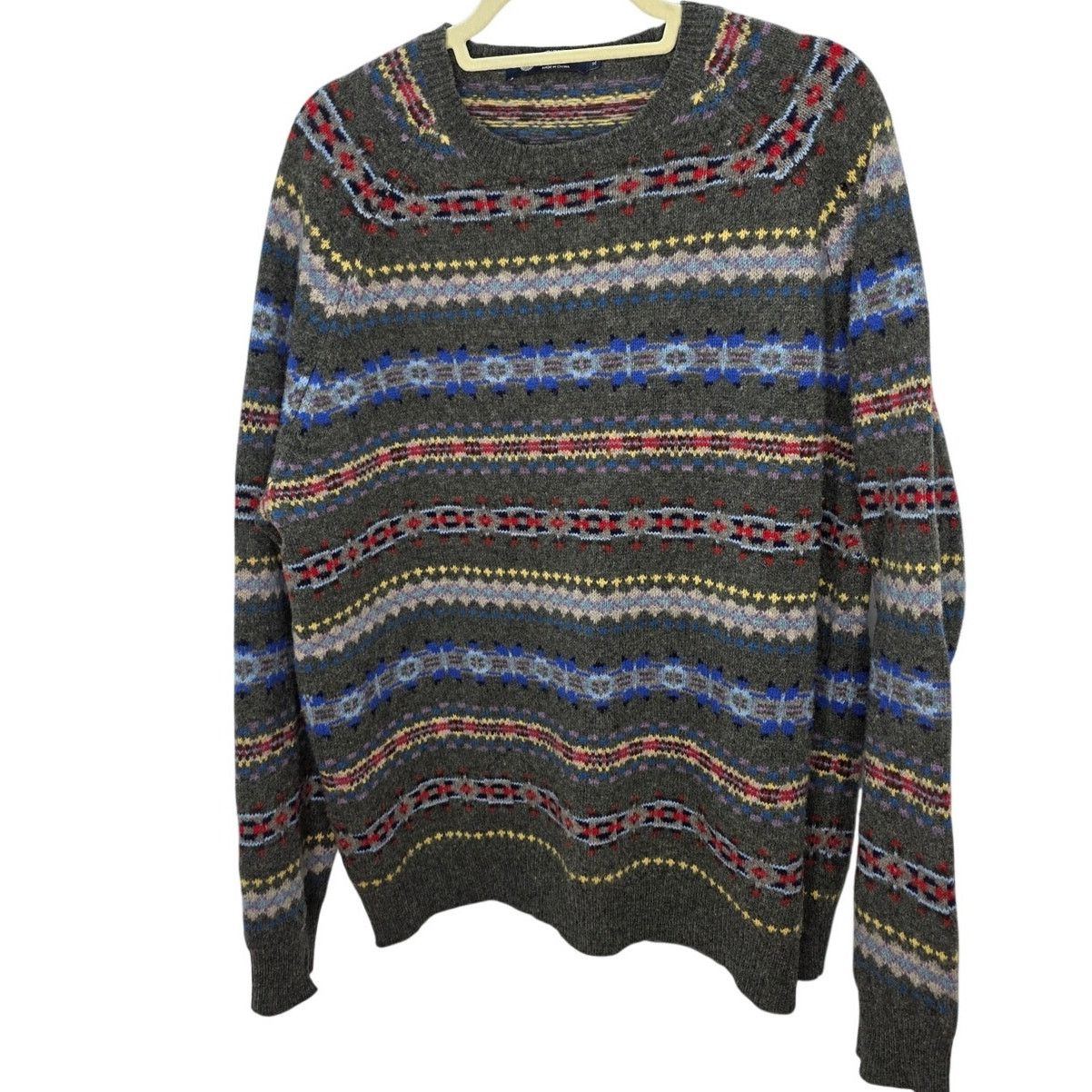 J.Crew J.Crew Lambswool Fair Isle Crewneck Sweater Multicolor Mens Size US XL / EU 56 / 4 - 1 Thumbnail