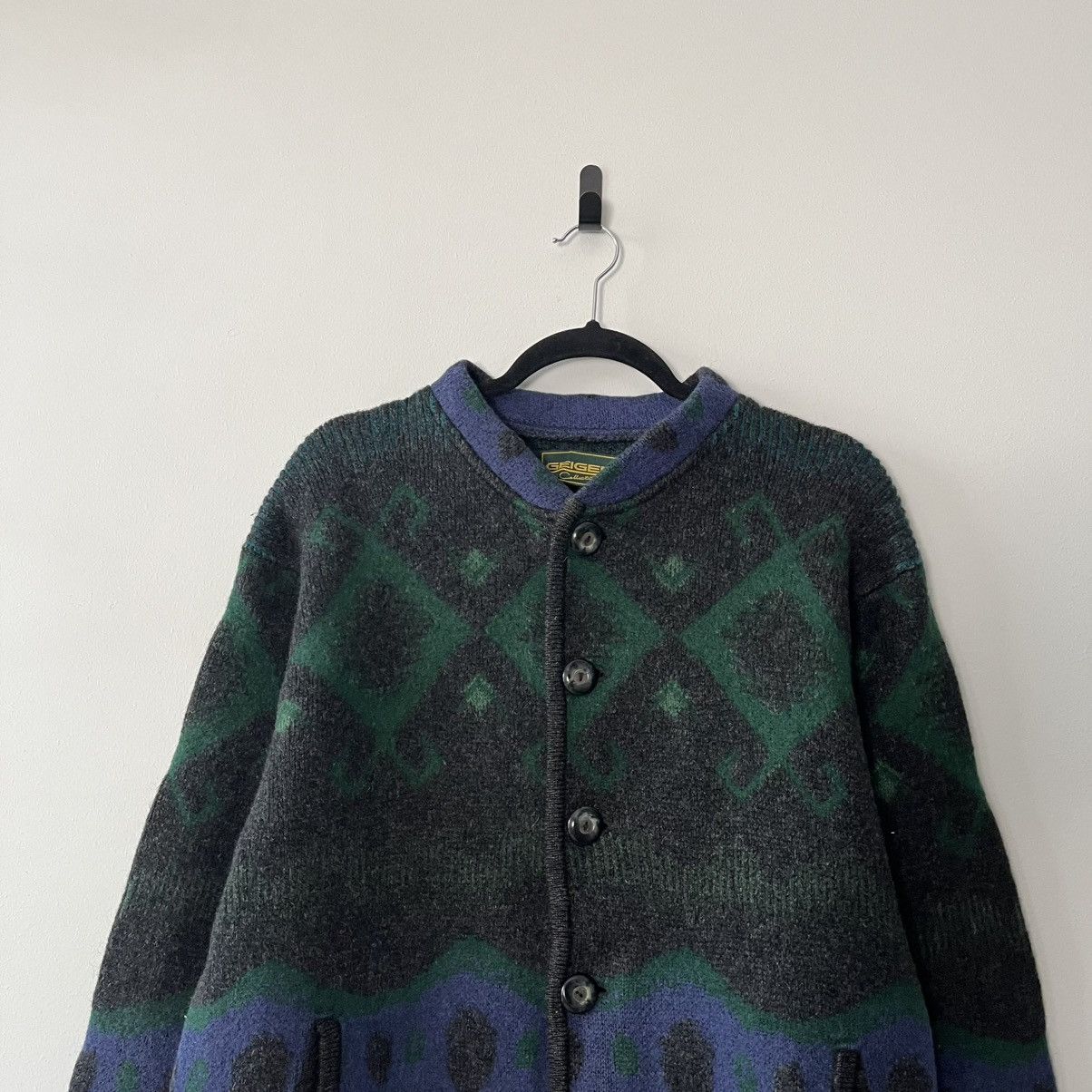 Willis & Geiger Vintage Geiger Wool Cardigan Jacket Knit Button Up Retro 90s Size US M / EU 48-50 / 2 - 2 Thumbnail