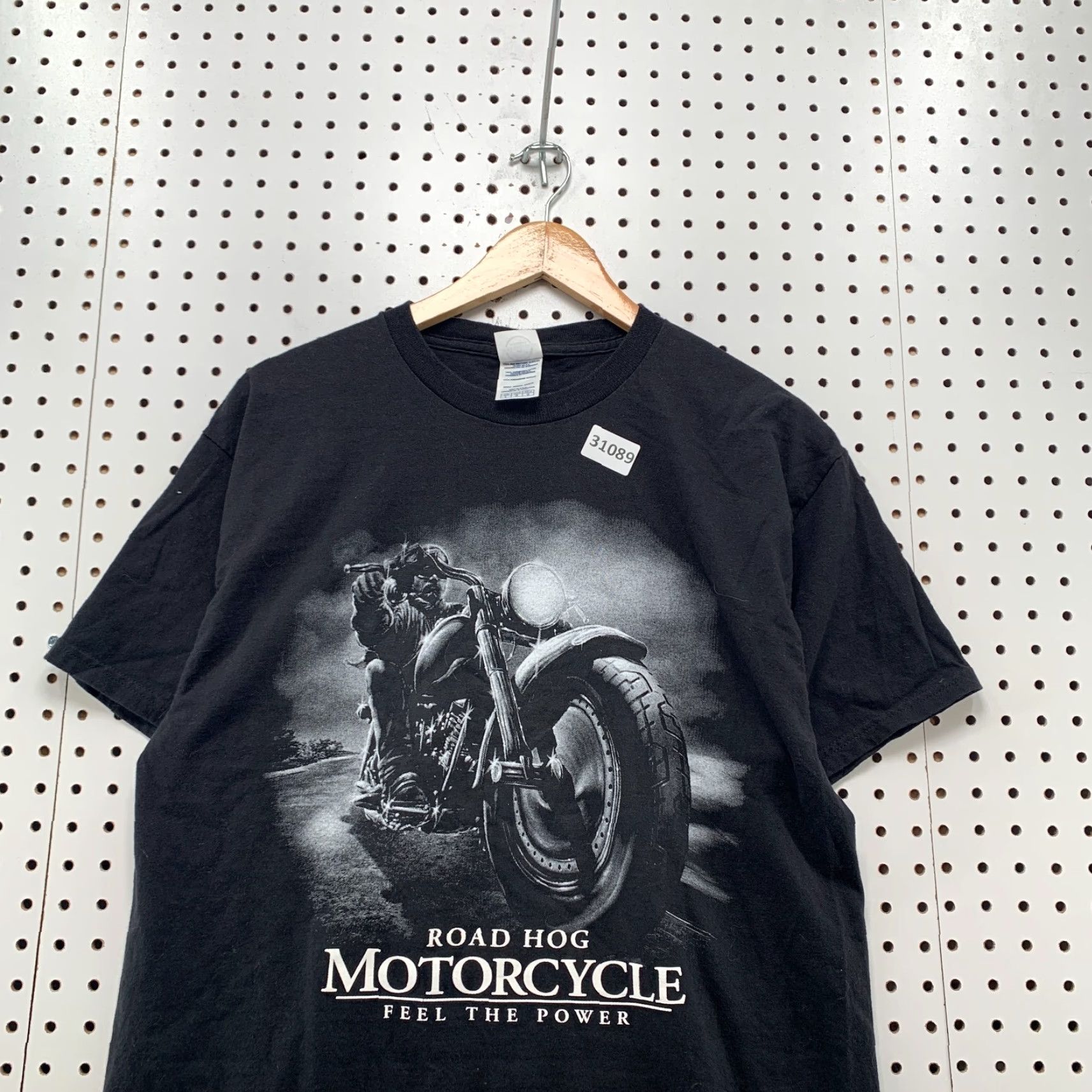 Delta VINTAGE Road Hog Motorcycle Shirt Black Mens Large Feel The Power Graphic 20x28 Size US L / EU 52-54 / 3 - 2 Thumbnail