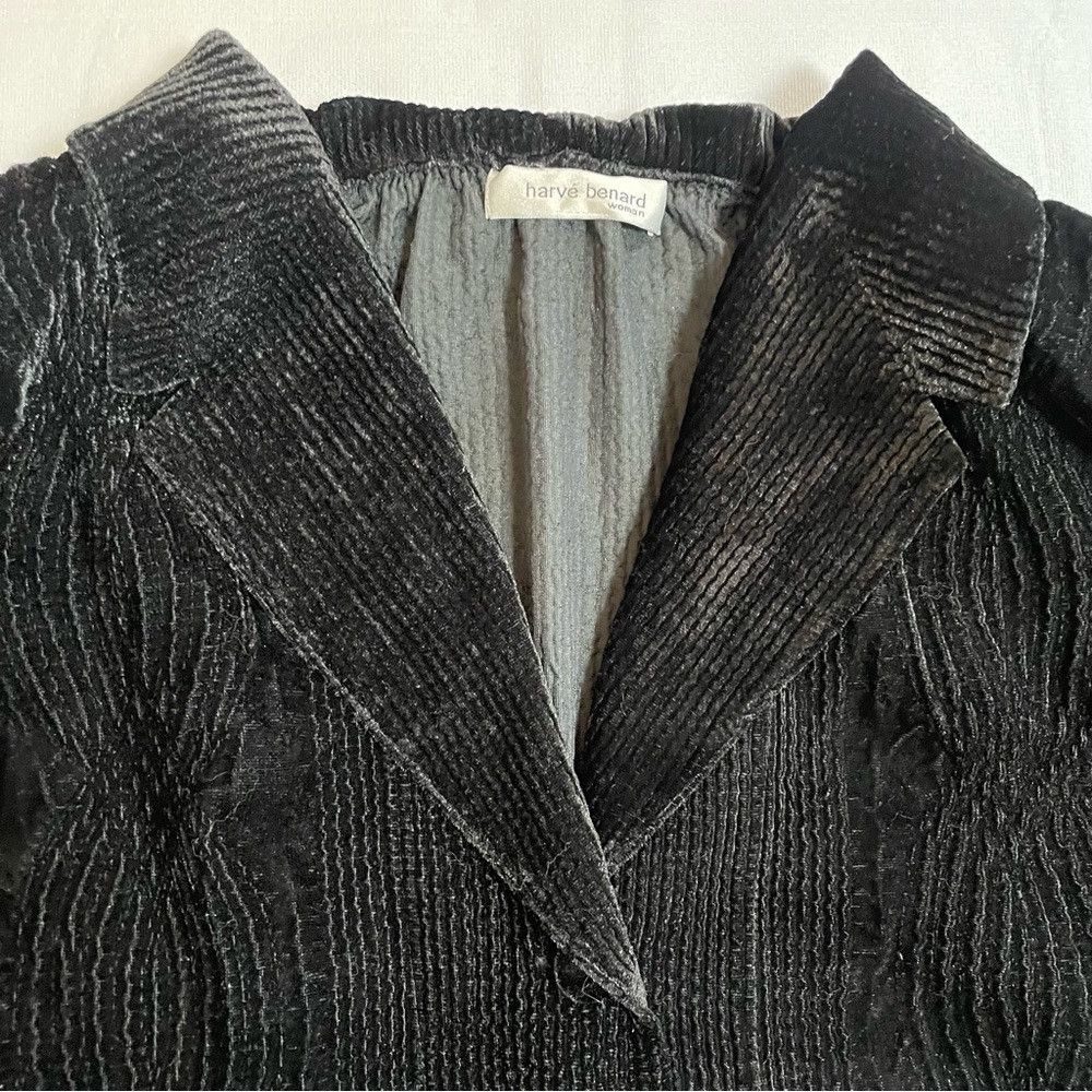 Harve Benard Harve Benard Vintage Black Velvet Cabled Blazer Jacket Size Size 4XL / US 24-26 - 8 Thumbnail
