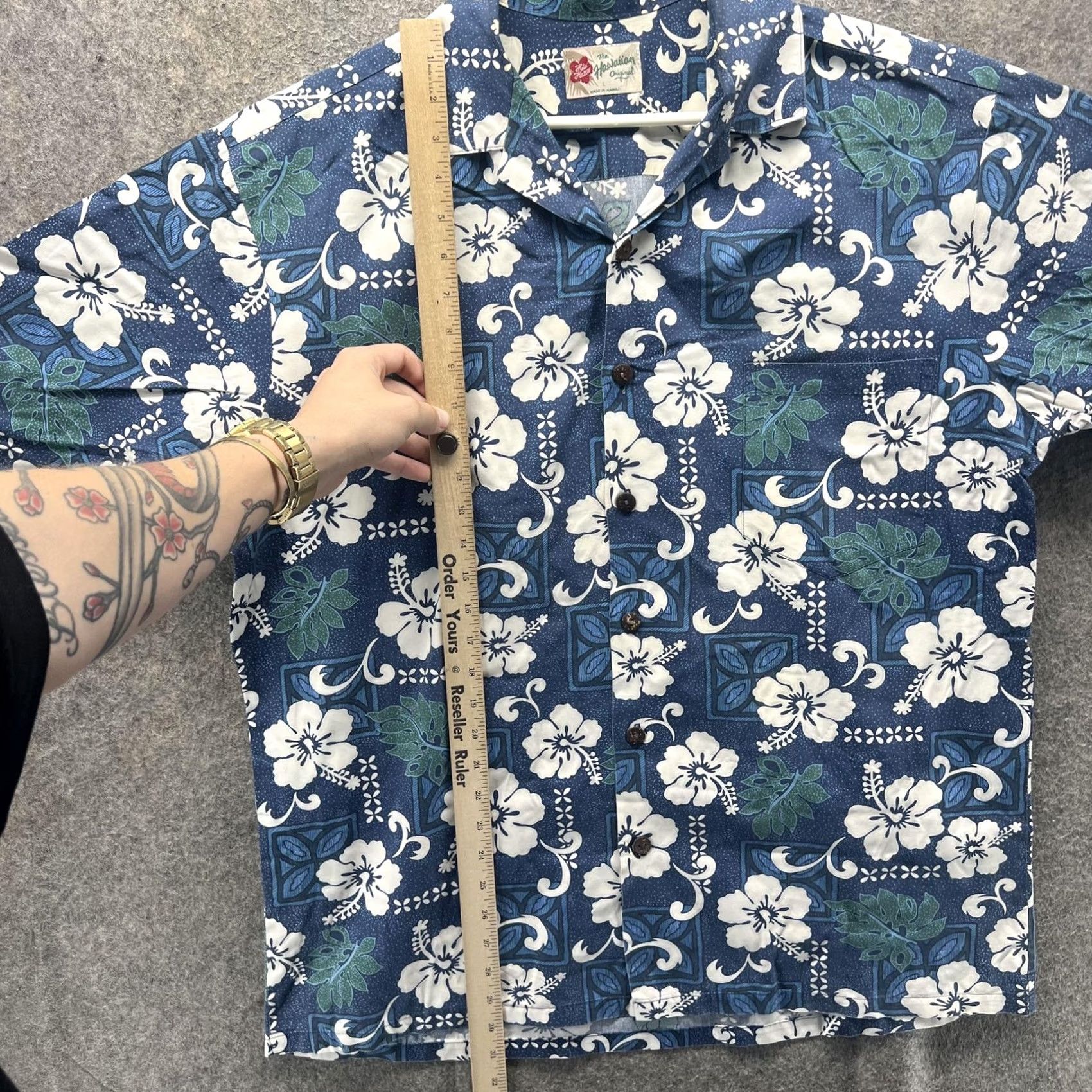 Hilo Hattie Hilo Hattie Shirt Mens Large Blue Hawaiian Camp Button Front Made In Hawaii Size US L / EU 52-54 / 3 - 4 Thumbnail