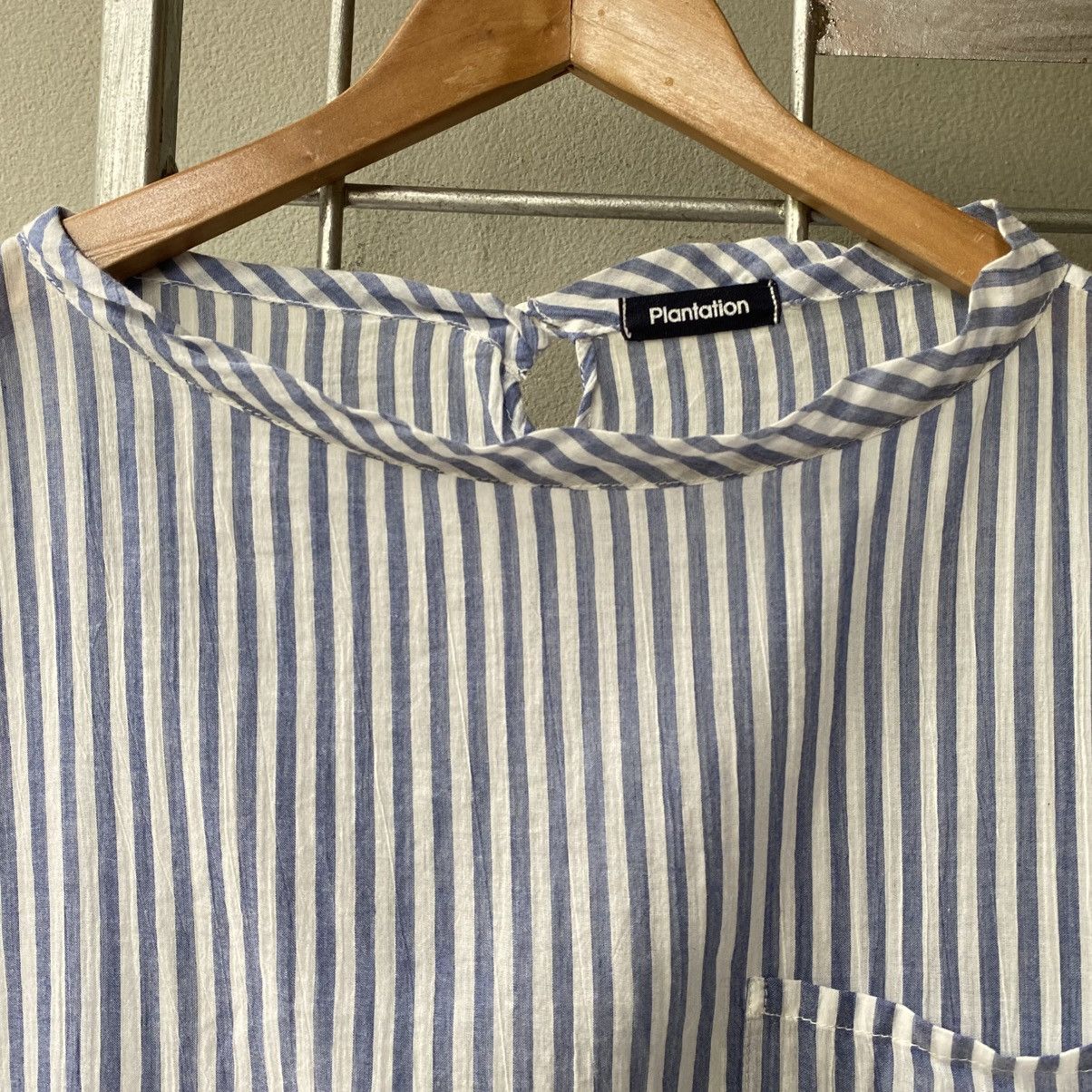 Issey Miyake Plantation Blue Stripe Cotton Top with Pocket Size M / US 6-8 / IT 42-44 - 7 Thumbnail