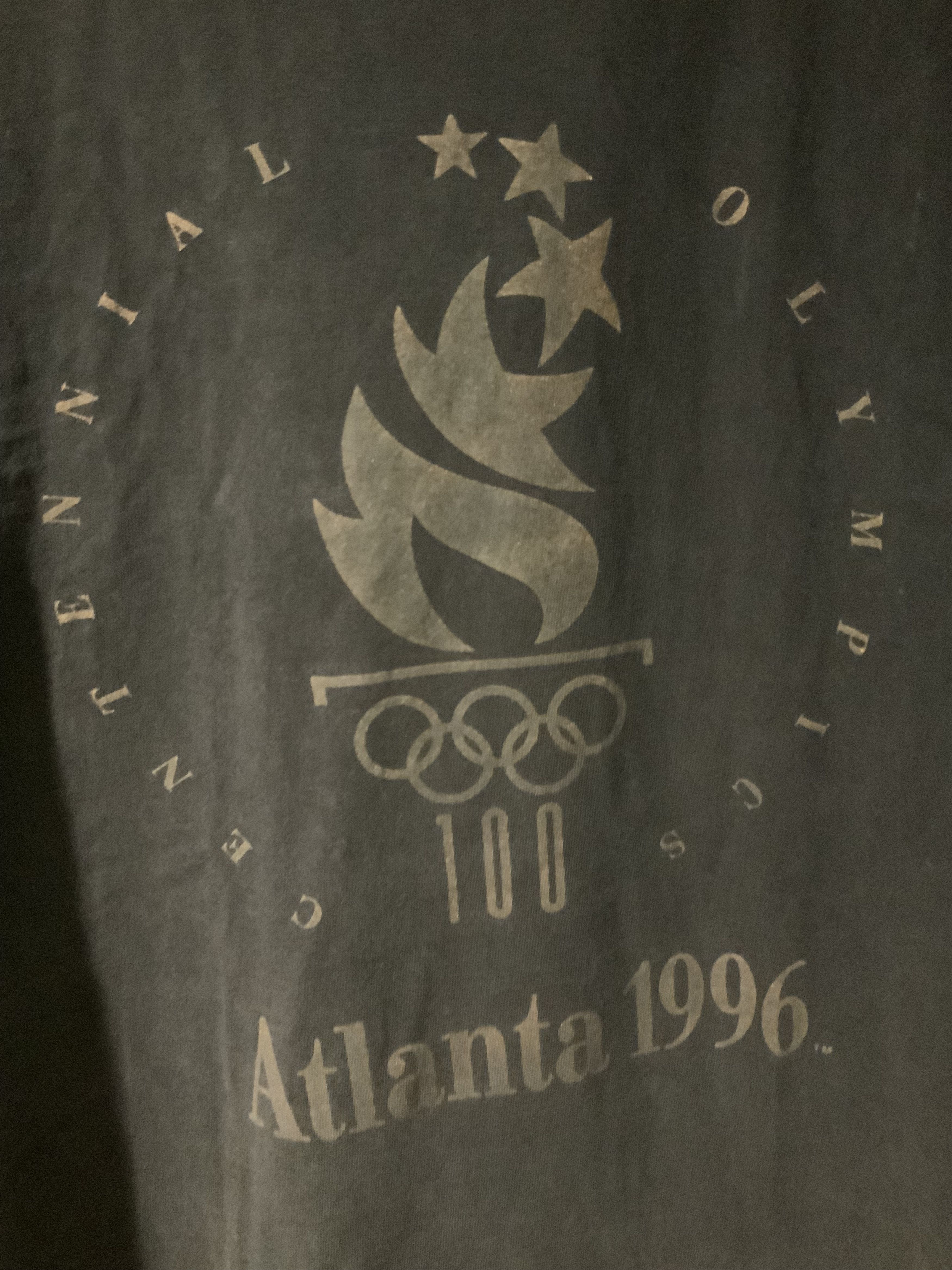 Vintage Vintage 1996 Atlanta Olympic Games Black X-Large T-shirt Size US XL / EU 56 / 4 - 2 Thumbnail