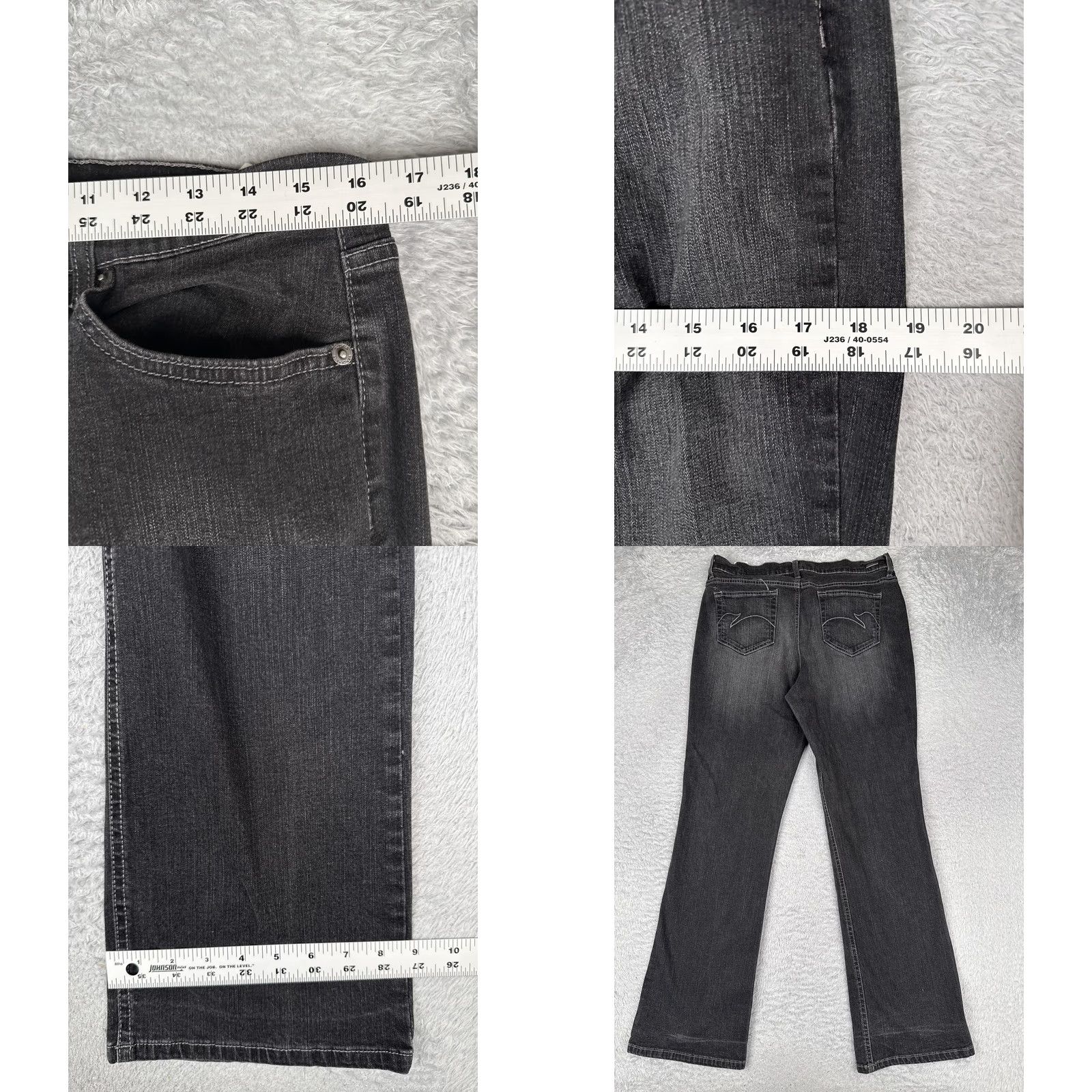 Gloria Vanderbilt Gloria Vanderbilt Jeans Giselle Bootcut Womens 14 Gray Mid Rise Stretch 34x32 Size 36" / US 14 / IT 50 - 9 Thumbnail