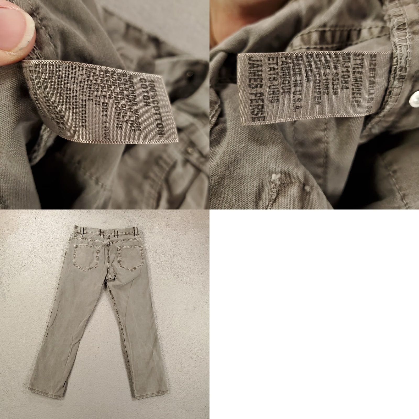 James Perse James Perse Pants Mens 32 Button Fly 5 Pocket Canvas Gray Standard USA Made Pants Size US 32 / EU 48 - 8 Thumbnail