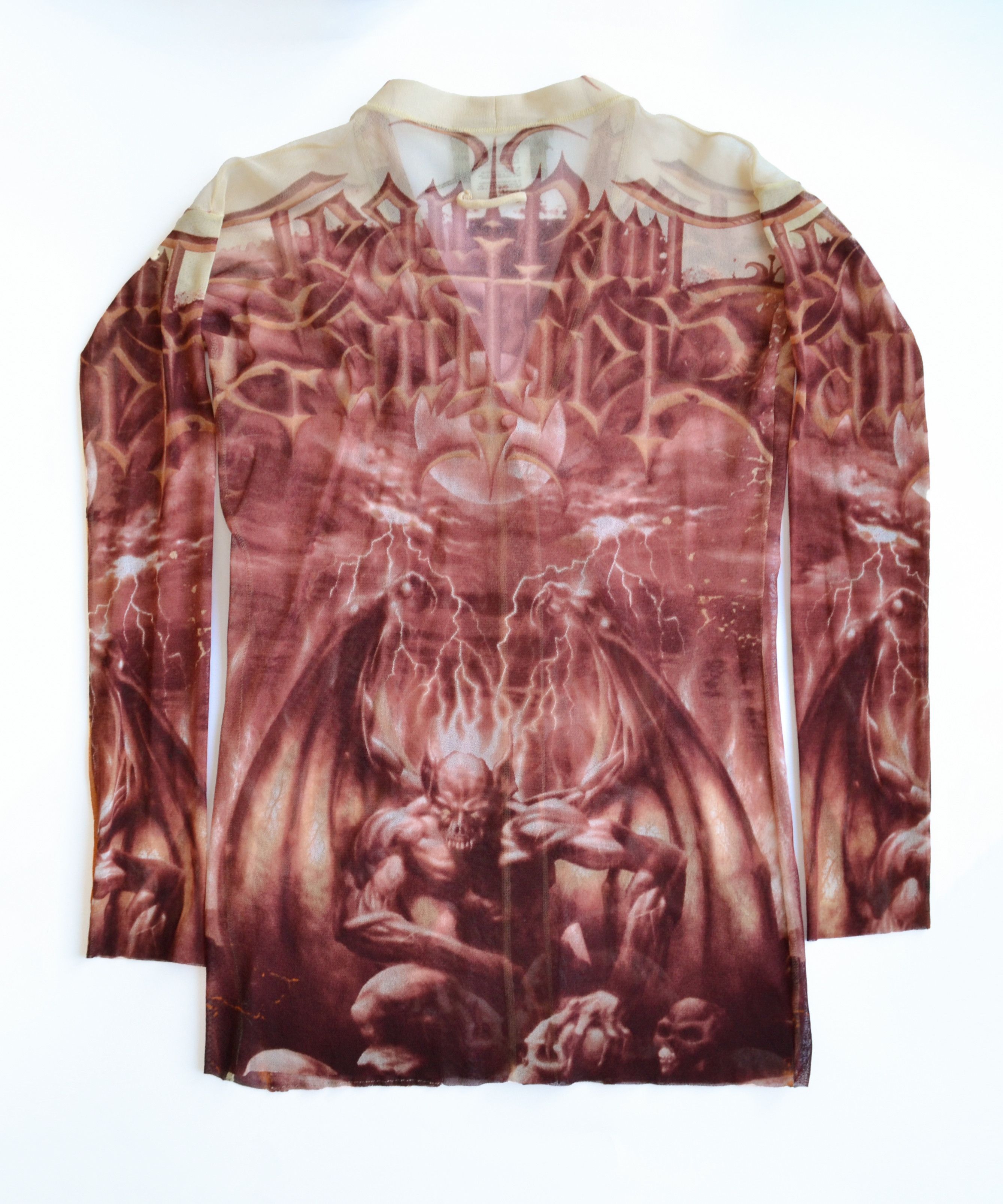 Jean Paul Gaultier JEAN PAUL GAULTIER Set Mesh Top Suit Cardigan 2001 Demon Size L / US 10 / IT 46 - 4 Thumbnail