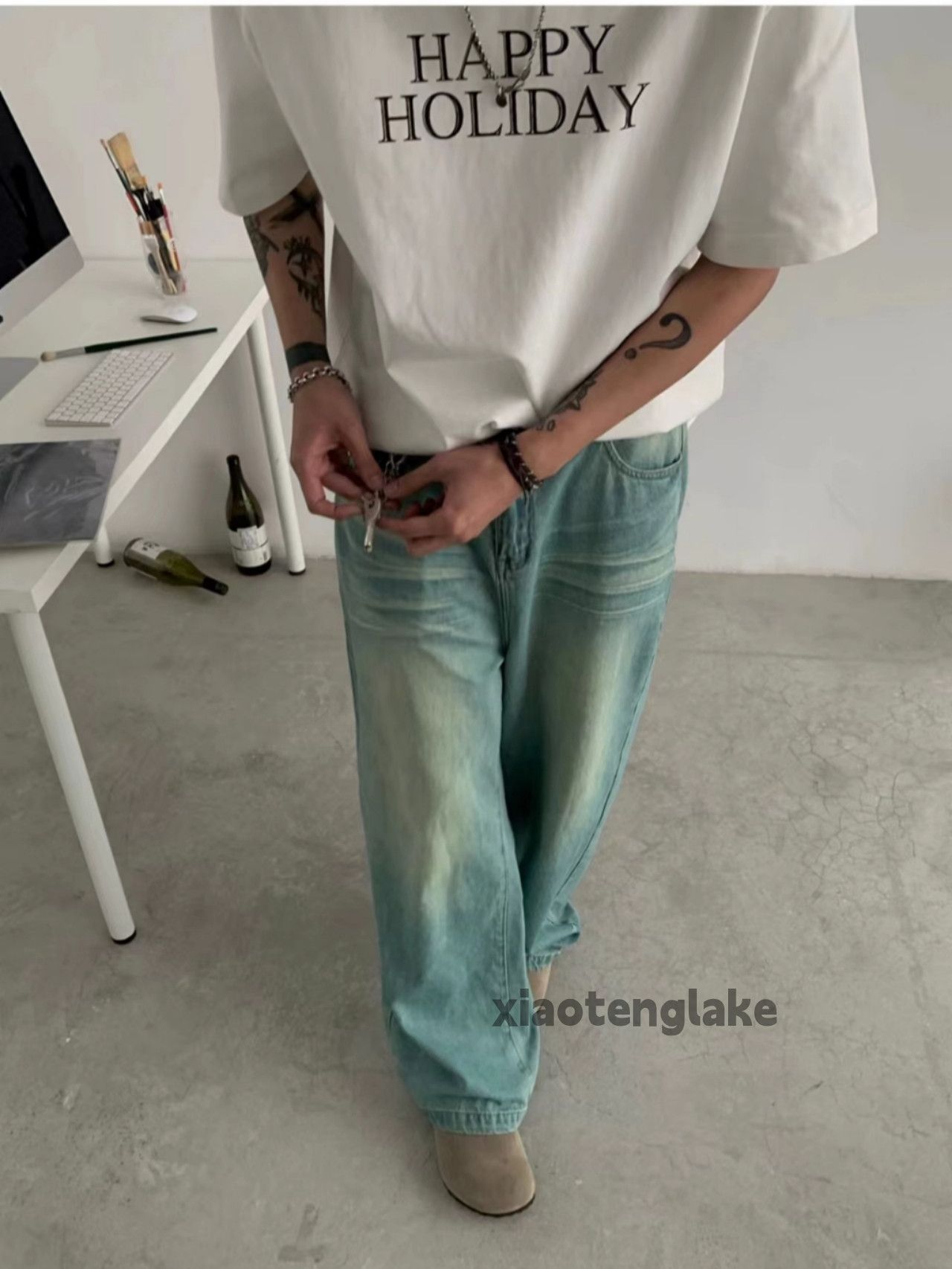 Jean × Vintage washed faded cleanfit yuppie loose baggy jeans Size US 32 / EU 48 - 7 Thumbnail