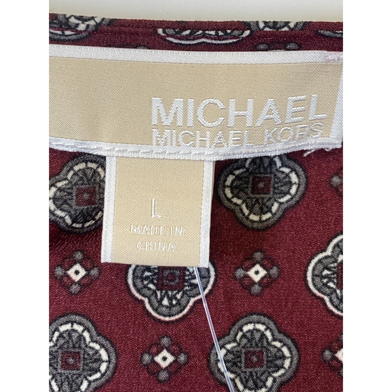 Michael Kors Michael Kors Merlot Wrap Top Printed Foulard Surplice Large Size L / US 10 / IT 46 - 7 Thumbnail