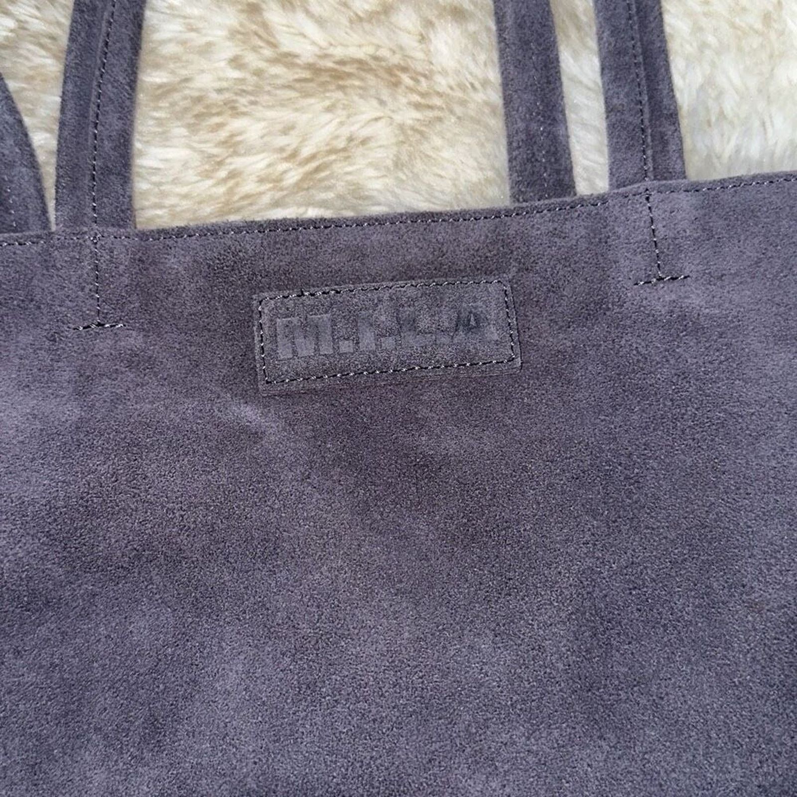 Other M.I.L.A. Suede Dark Gray Shoulder Tote Bag Purse | Sz OS Size ONE SIZE - 4 Thumbnail