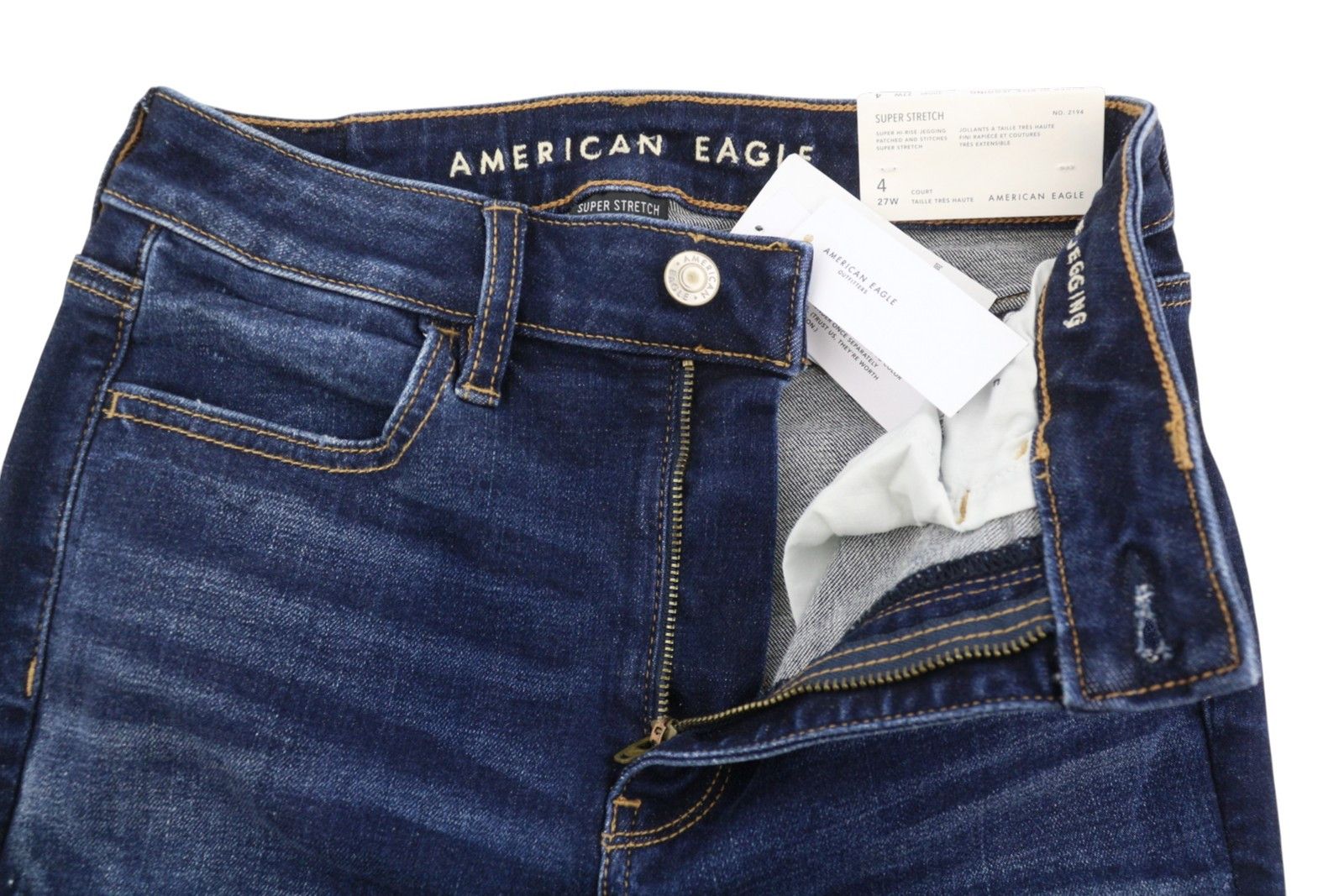American Eagle Outfitters HI-RISE JEGGING W27 Patch Jeans 88963 Size 27" / US 4 / IT 40 - 5 Thumbnail