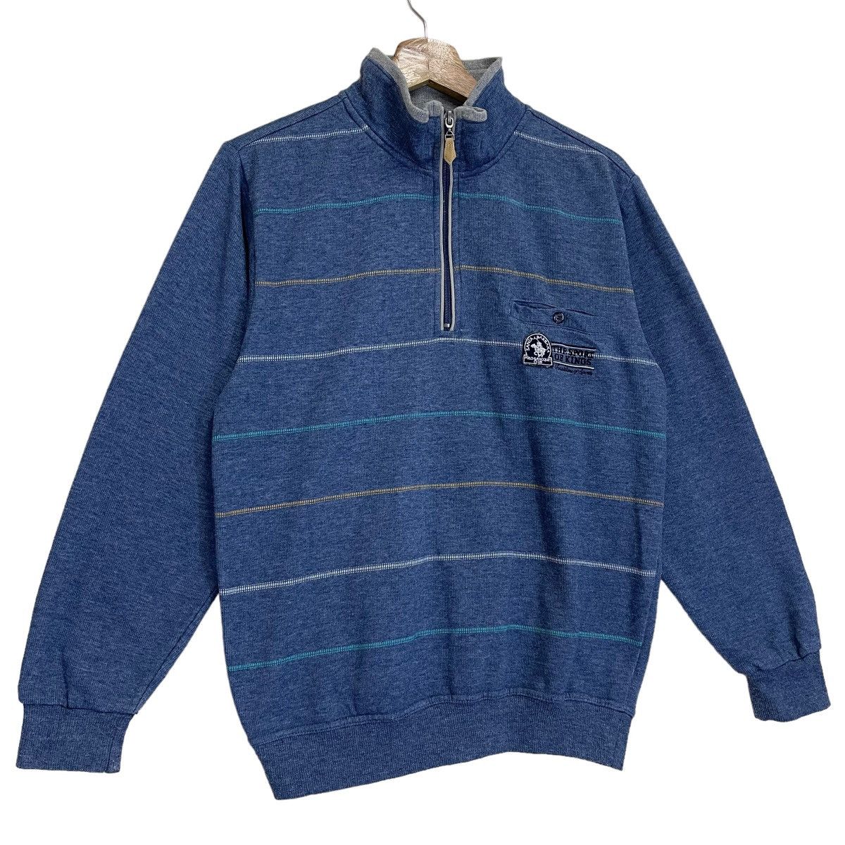 Beverly Hills Polo Club × Japanese Brand × Polo Ralph Lauren Santa barbara Small Logo Halfzip Sweatshirt Size US M / EU 48-50 / 2 - 2 Thumbnail