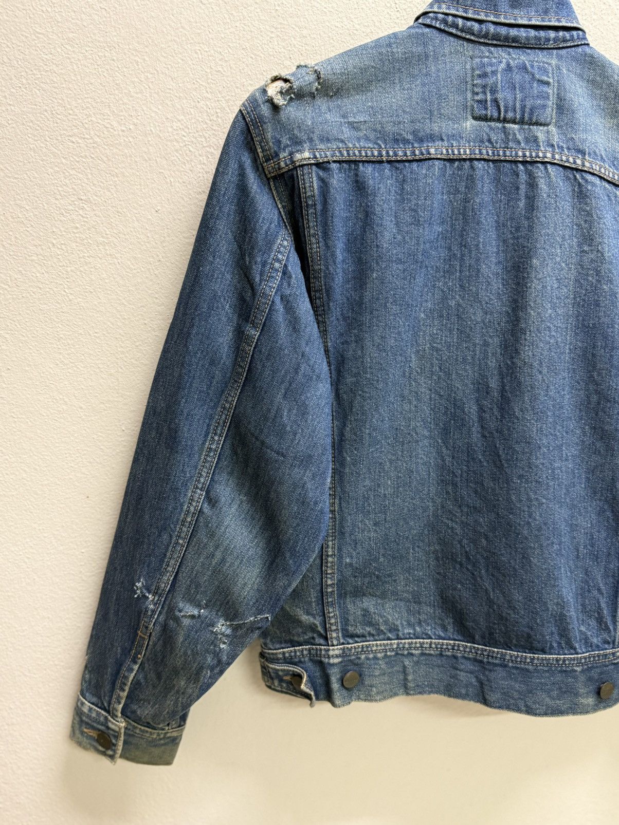 Edwin Vintage 80s Edwin Distressed Denim Trucker Jacket Jeans Size US S / EU 44-46 / 1 - 25 Thumbnail