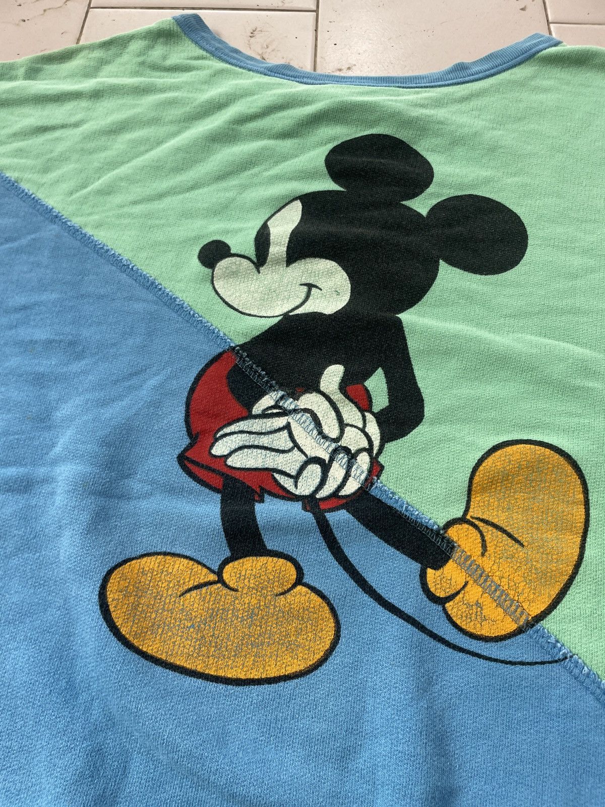 Disney × Mickey Mouse × Vintage Vintage mickey mouse double connecting fabric sweatshirt Size US L / EU 52-54 / 3 - 8 Thumbnail