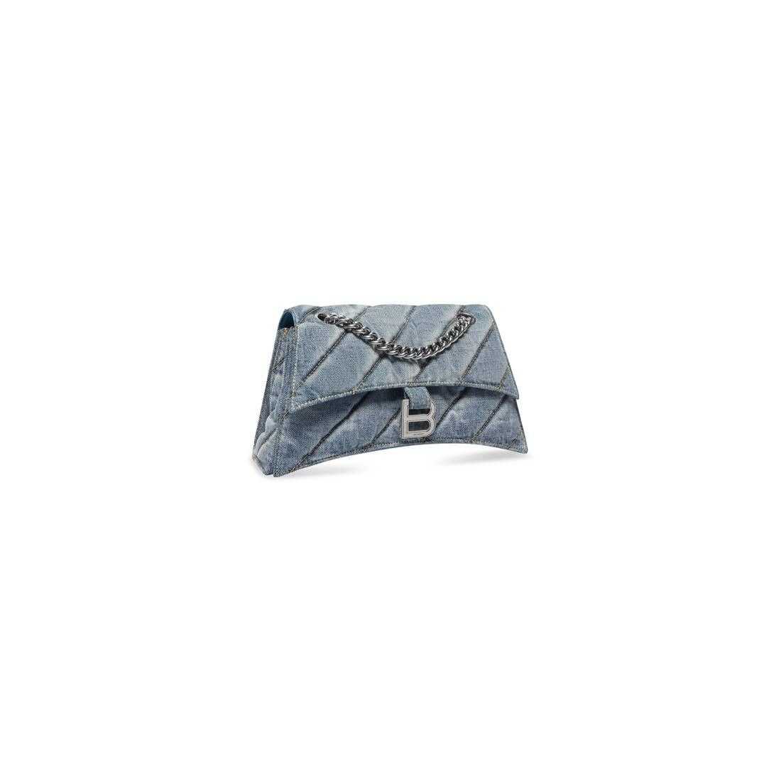 Balenciaga o1mt1gz0226 Size: OS / Crush Small Chain Bag In Blue Size ONE SIZE - 4 Thumbnail