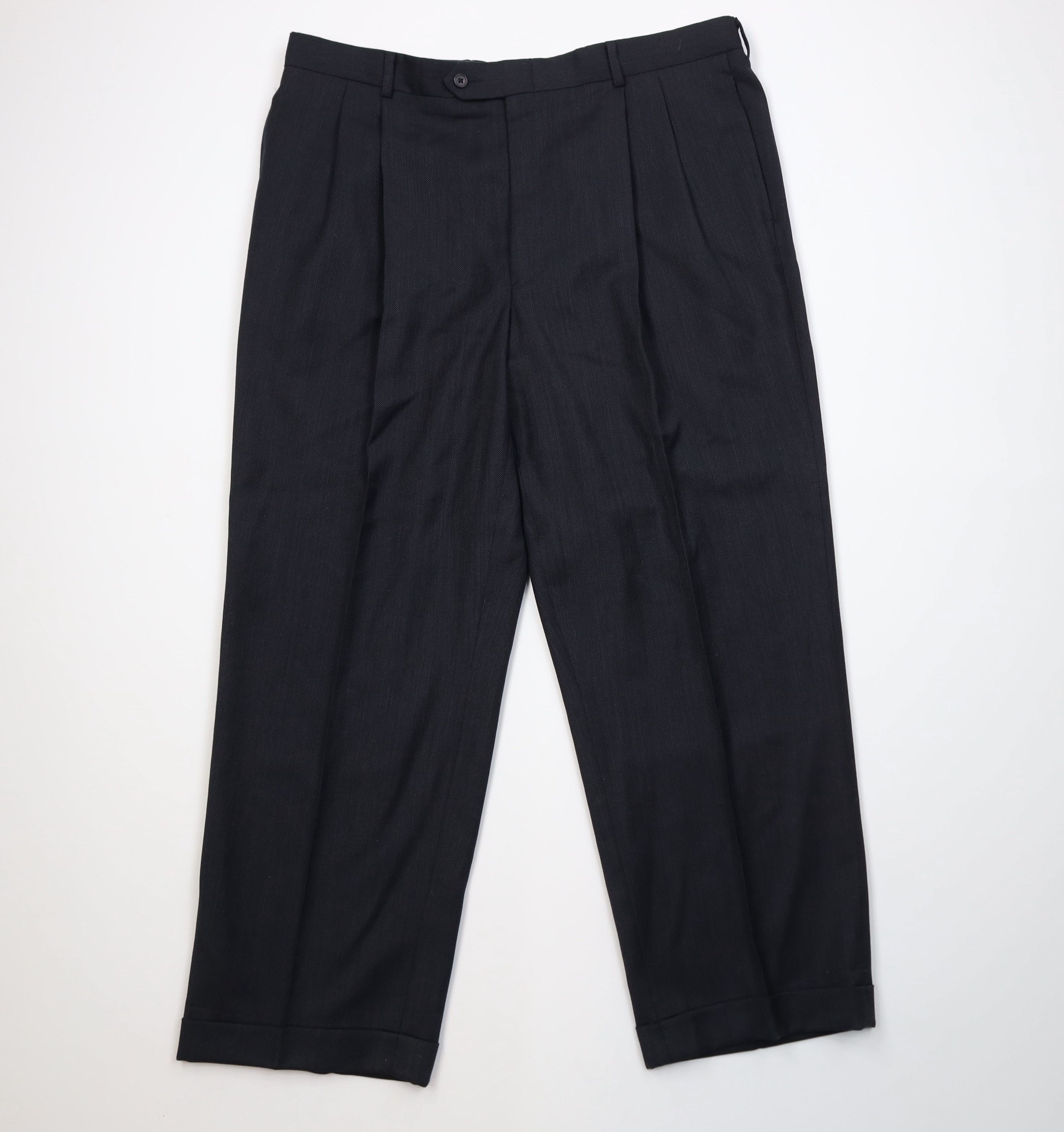 Vintage Vintage 70s Streetwear Knit Wide Leg Chino Pants Blue USA Size US 38 / EU 54 - 1 Thumbnail