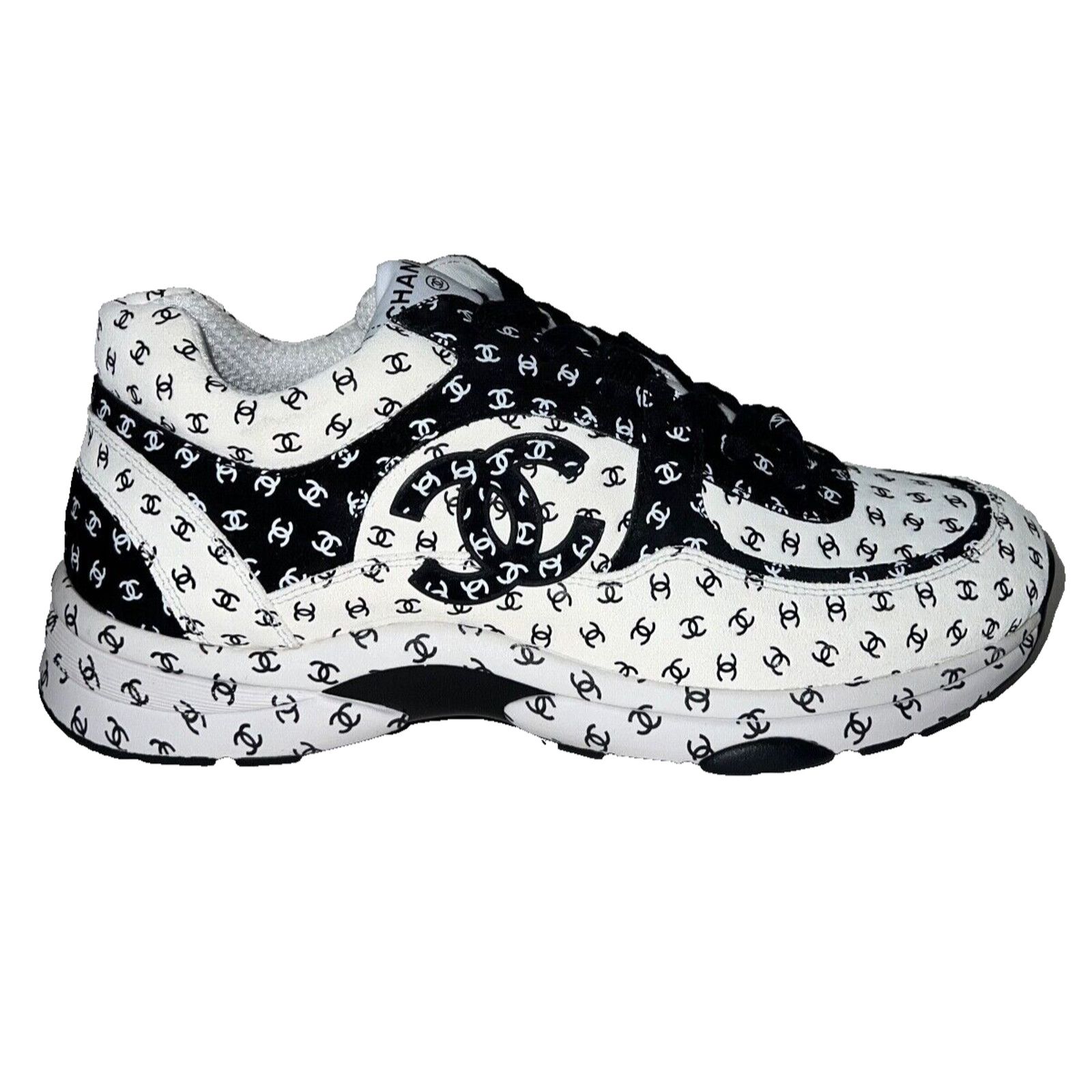 Chanel Chanel Suede All Over CC Logo Low Top Trainer Sneaker 44 11 Size US 11 / EU 44 - 1 Thumbnail
