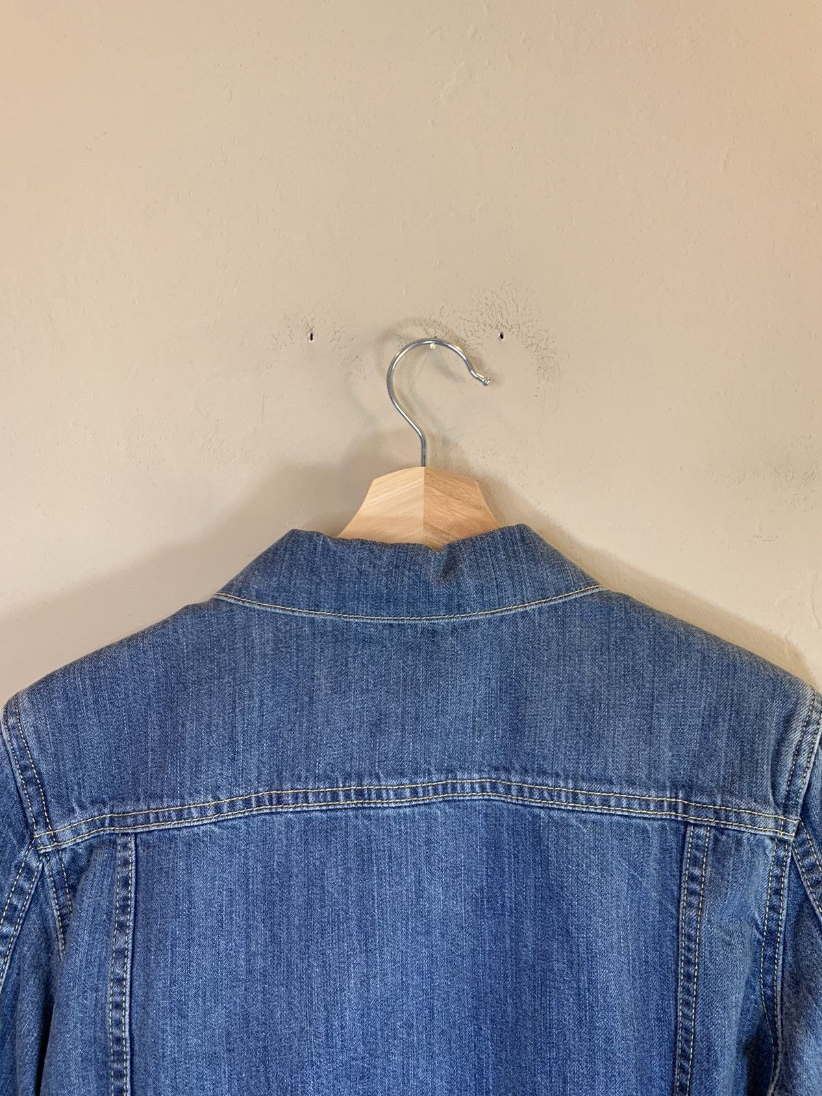 Alice + Olivia × Designer *RARE* New AO.LA Alice + Olivia Wool Layer Cuff Denim Jacket Size M / US 6-8 / IT 42-44 - 6 Thumbnail