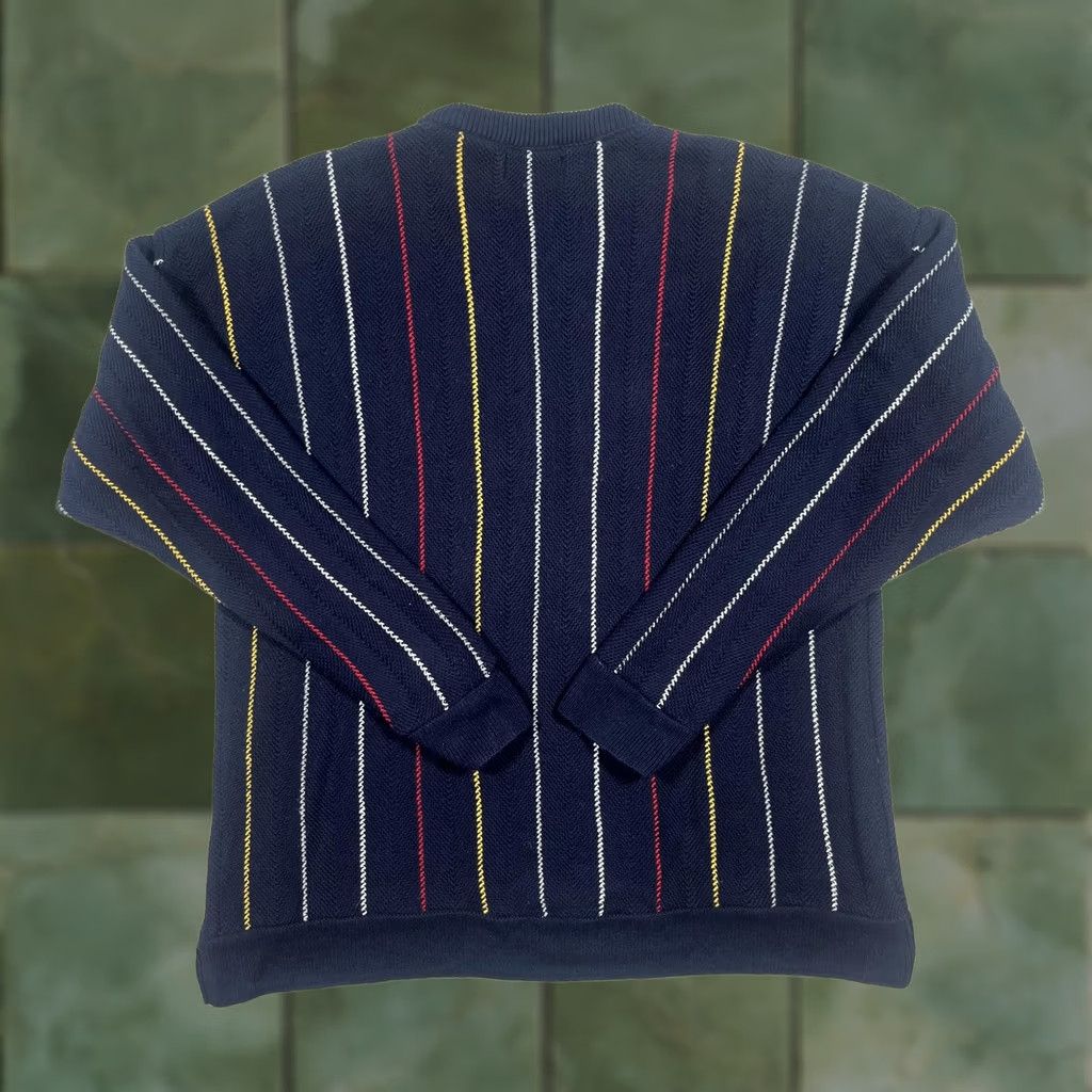Chaps VINTAGE Chaps Ralph Lauren Sweater Mens L Striped Crewneck Cotton 90s USA Navy Blue Size US L / EU 52-54 / 3 - 1 Thumbnail