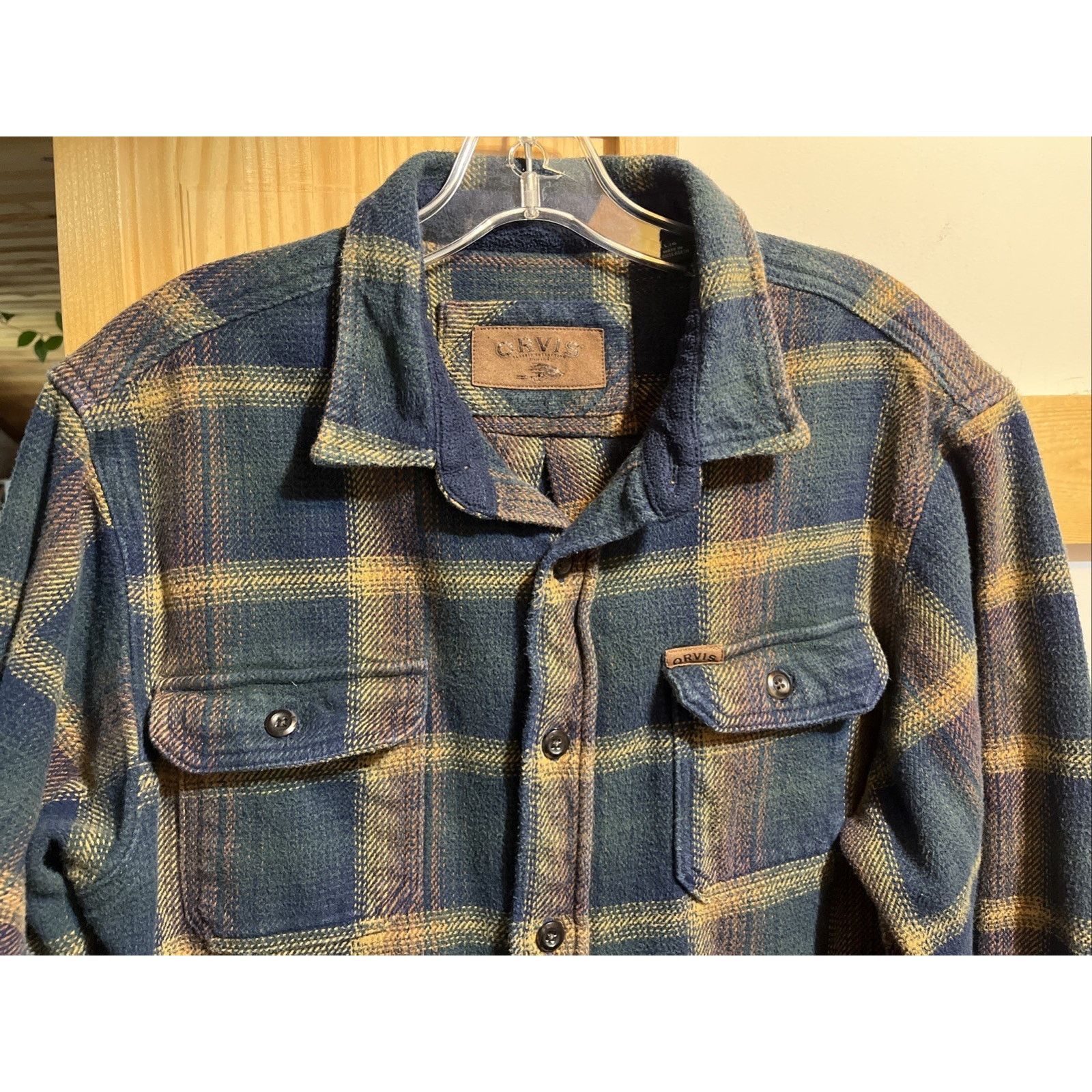 Orvis Orvis Vintage Shirt Mens Large Blue Plaid Flannel Cotton Y2k Size US L / EU 52-54 / 3 - 6 Thumbnail