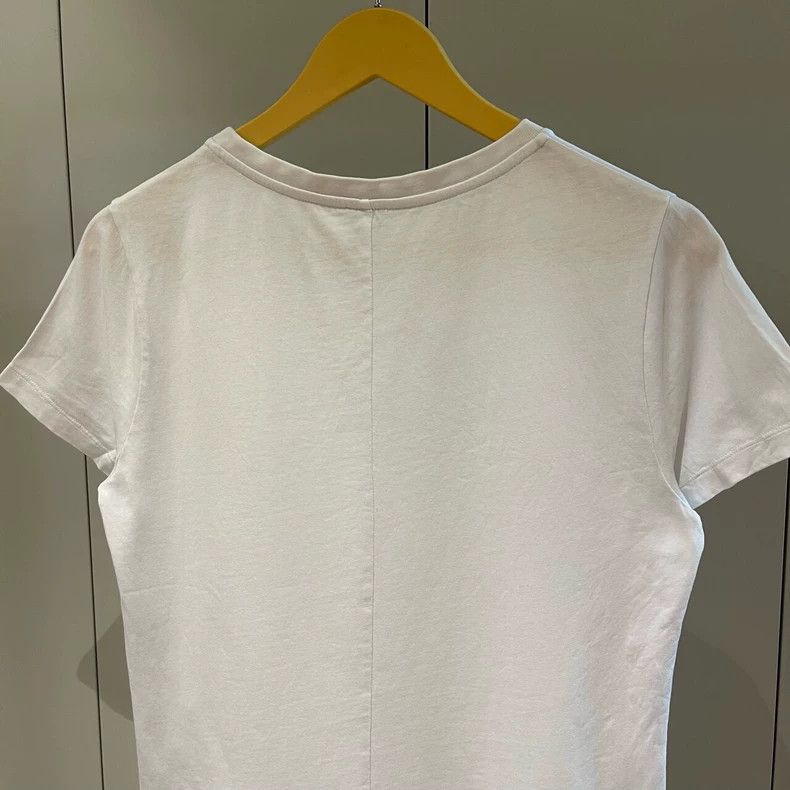Loewe LOEWE White embroidered logo irregular short sleeve T-shir Size S / US 4 / IT 40 - 5 Thumbnail