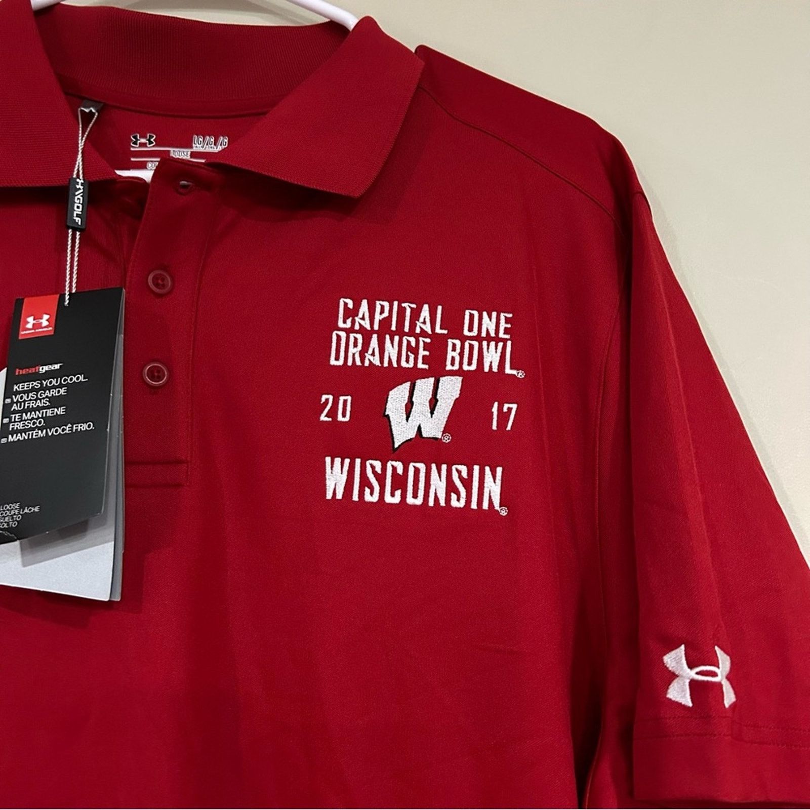 Under Armour 2017 Wisconsin Badgers Football Rose Bowl Polo Size US L / EU 52-54 / 3 - 2 Thumbnail